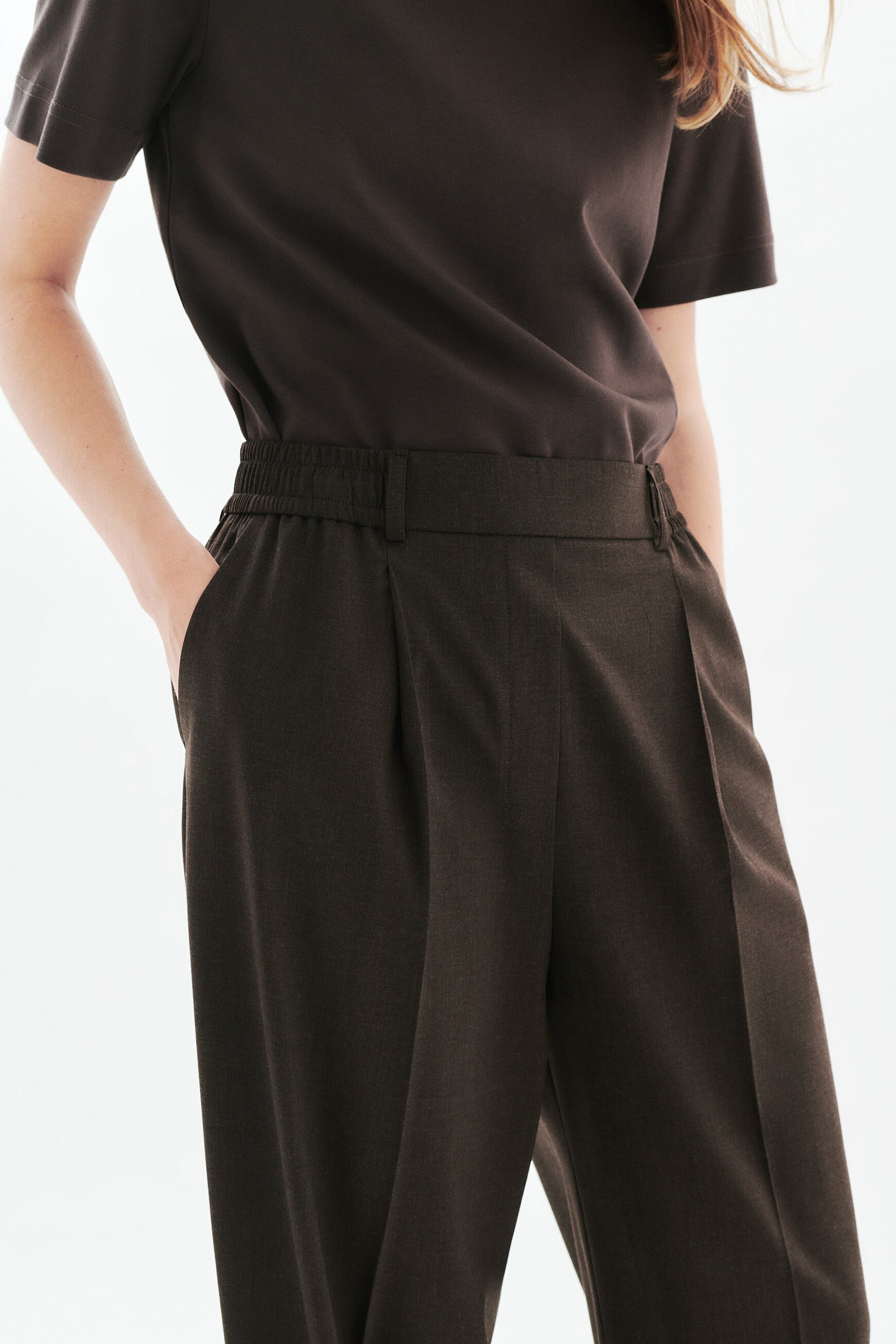 Hochgeschnittene Hose Parapente marron foncé damen