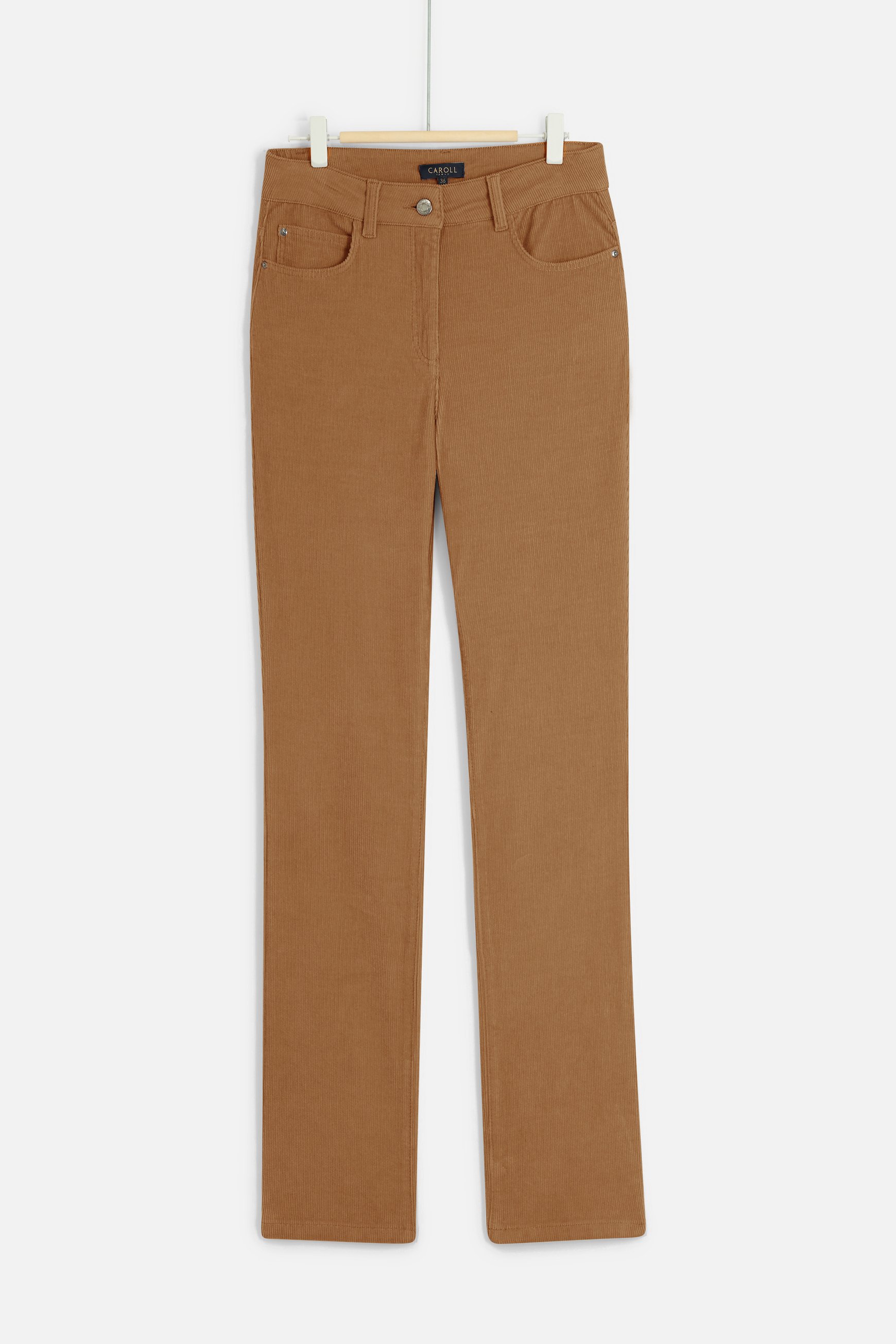 pantalon chicago velours camel femme