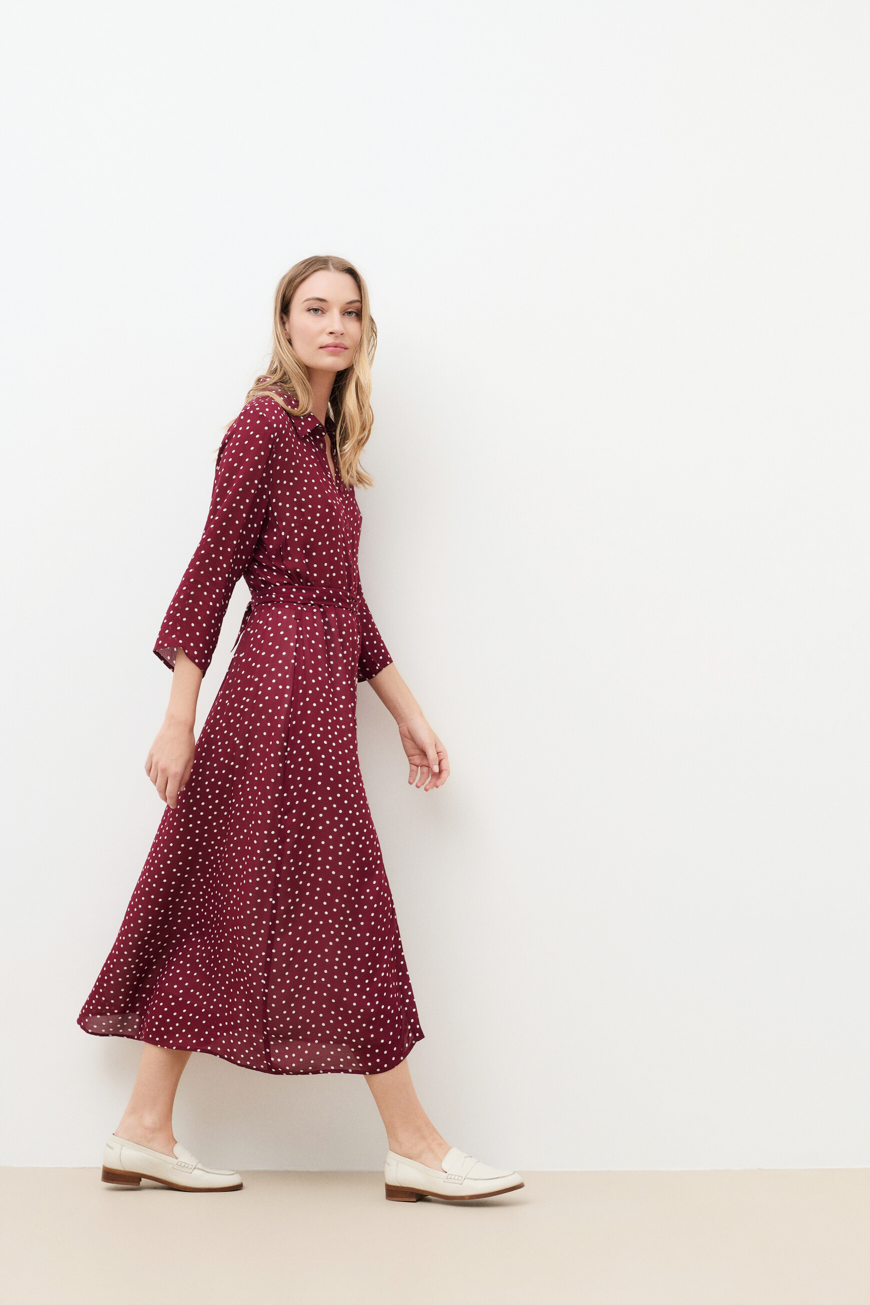 Robe Rlennie bordeaux femme