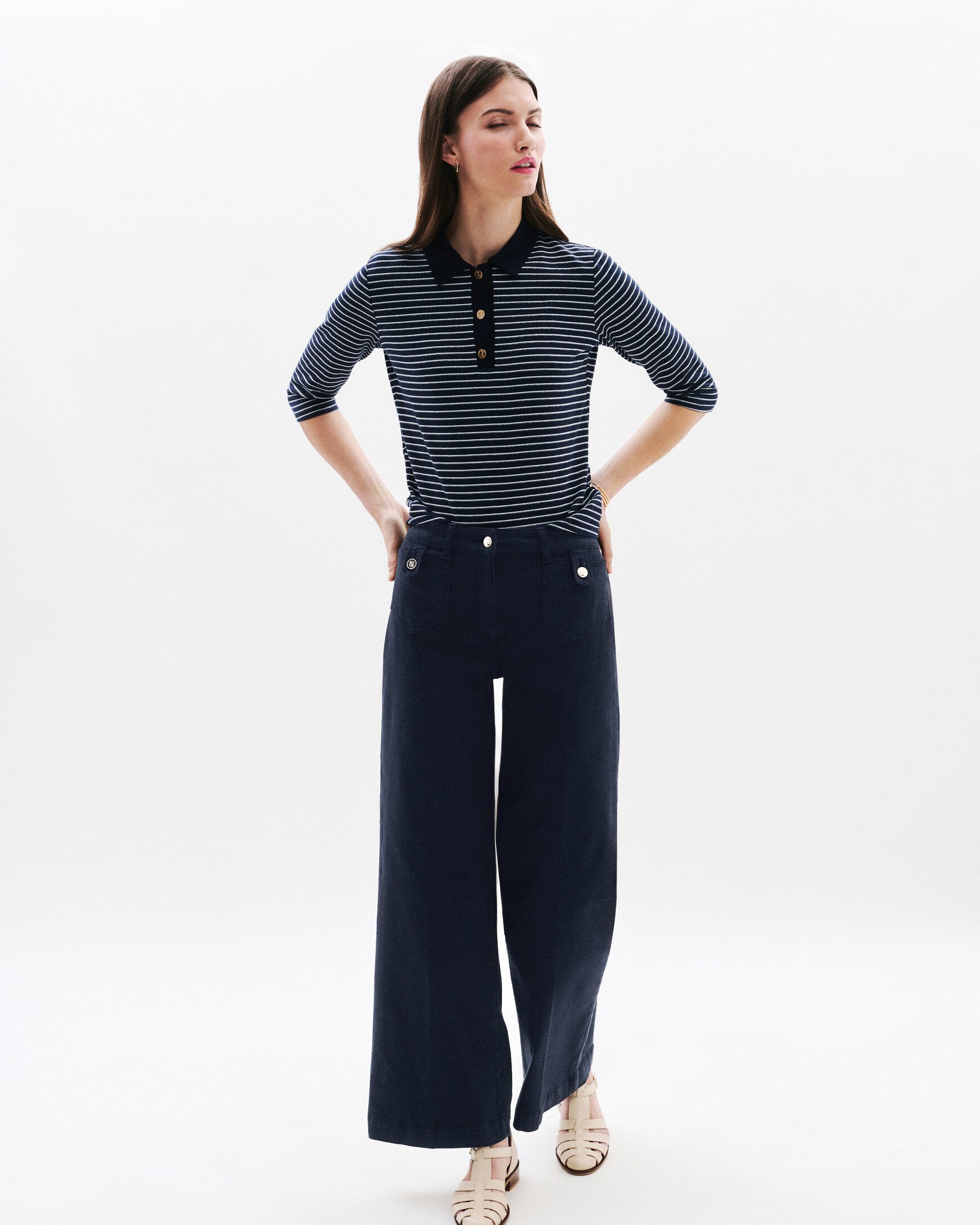 pantalon pietro bleu marine femme Pantalon Pietro bleu marine femme