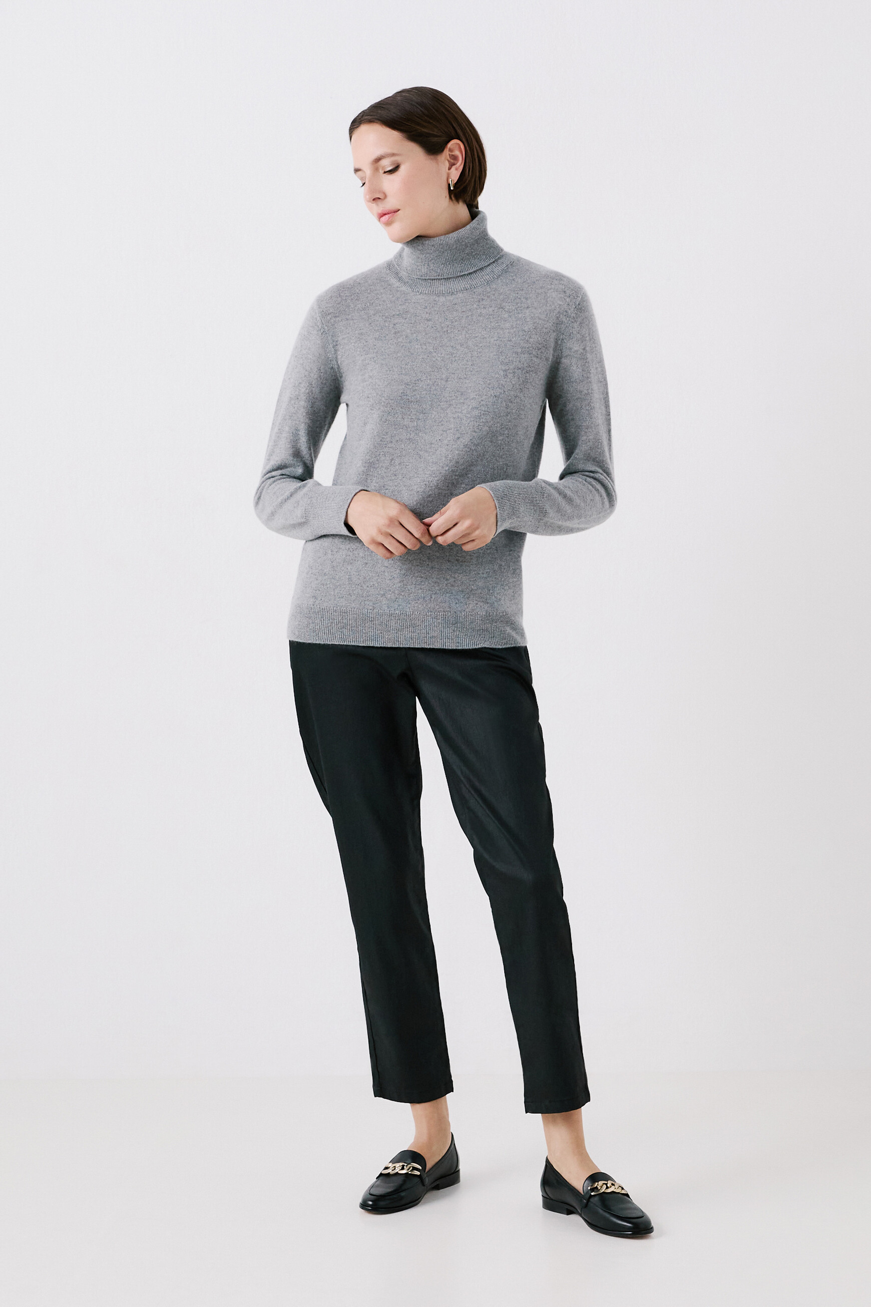 Dylan b 100% cashmere sweater light grey woman