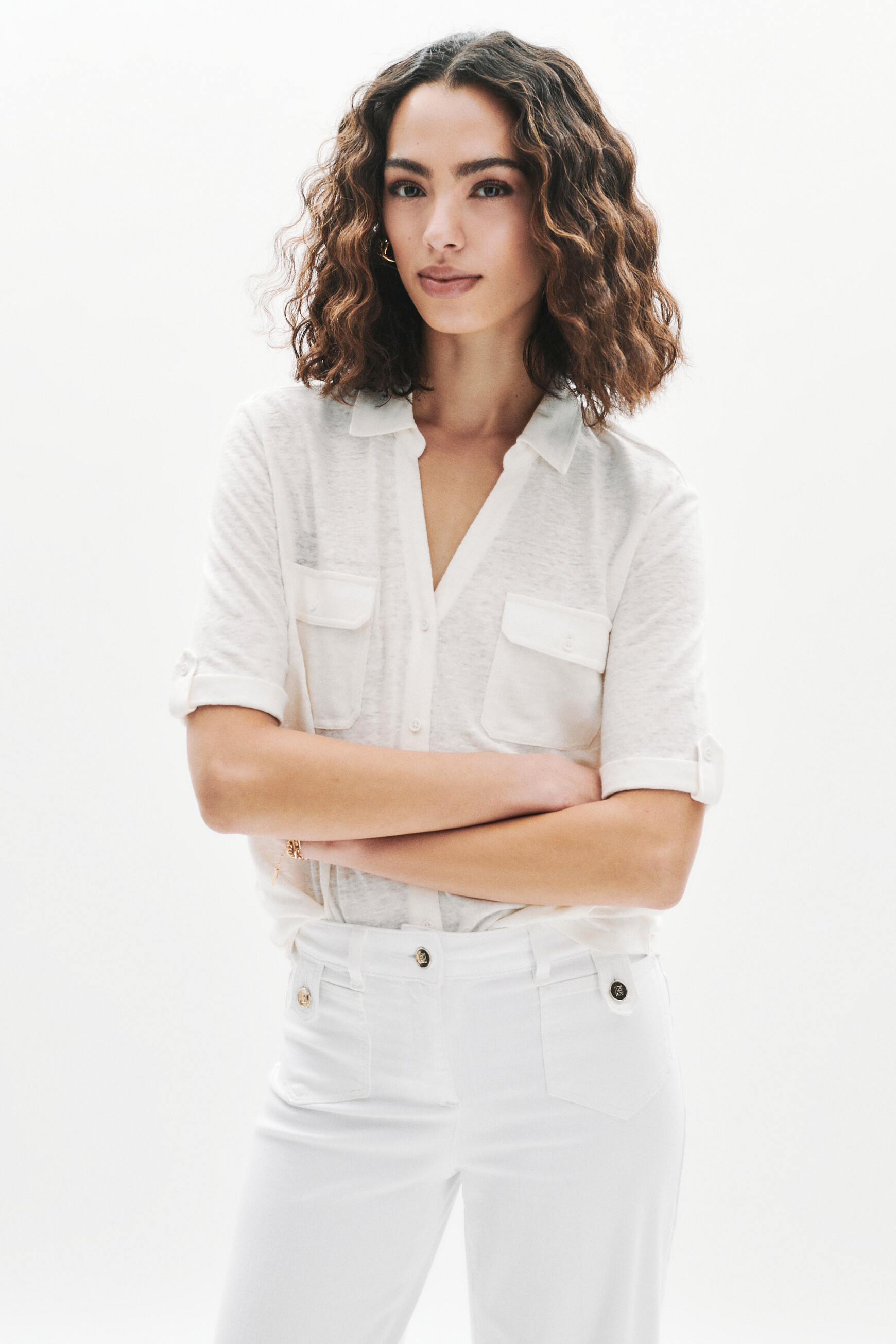 chemise estela 100 lin ecru femme chemise estela 100% lin ecru femme
