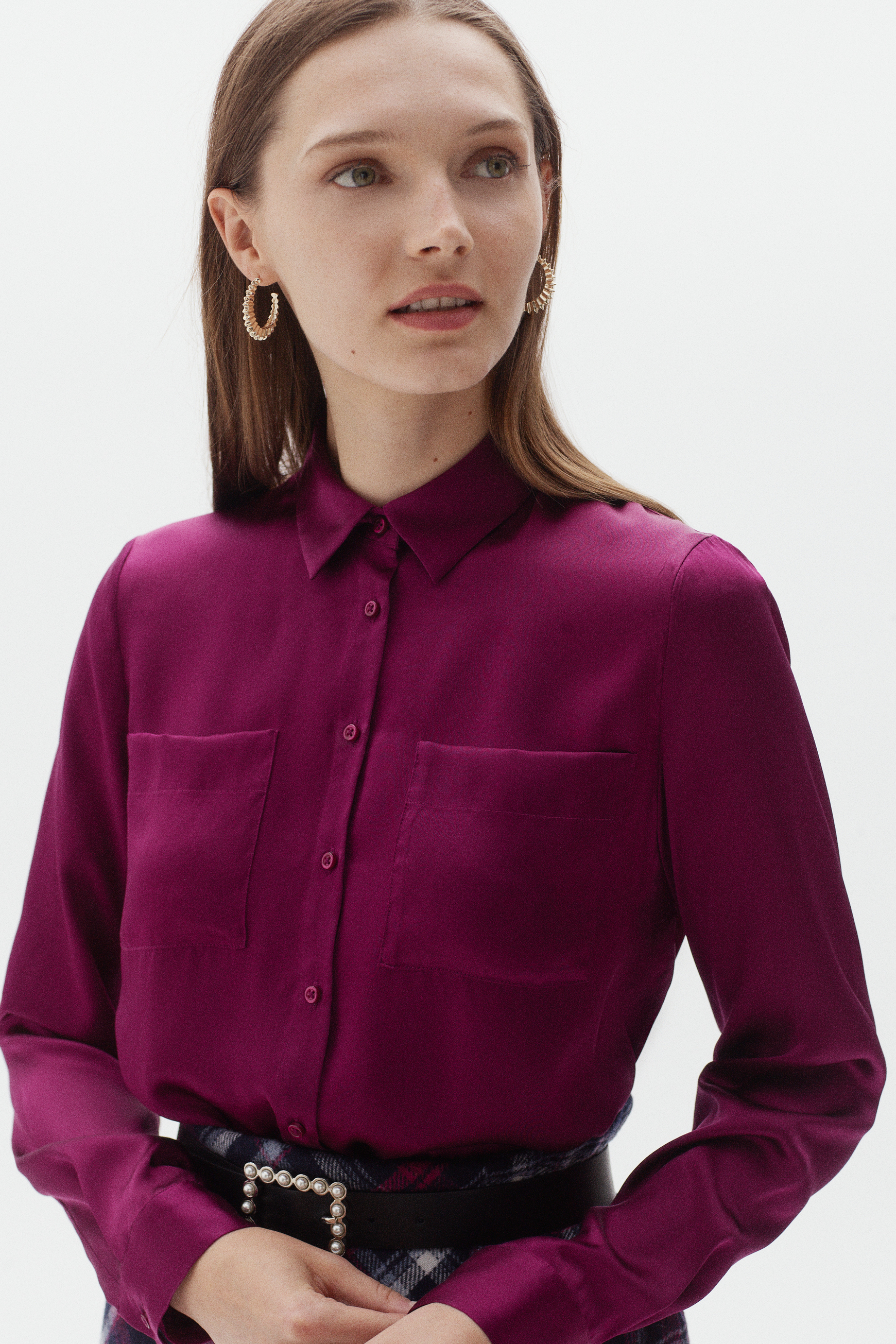chemisier jeanne 100 soie prune femme chemisier jeanne 100% soie prune femme