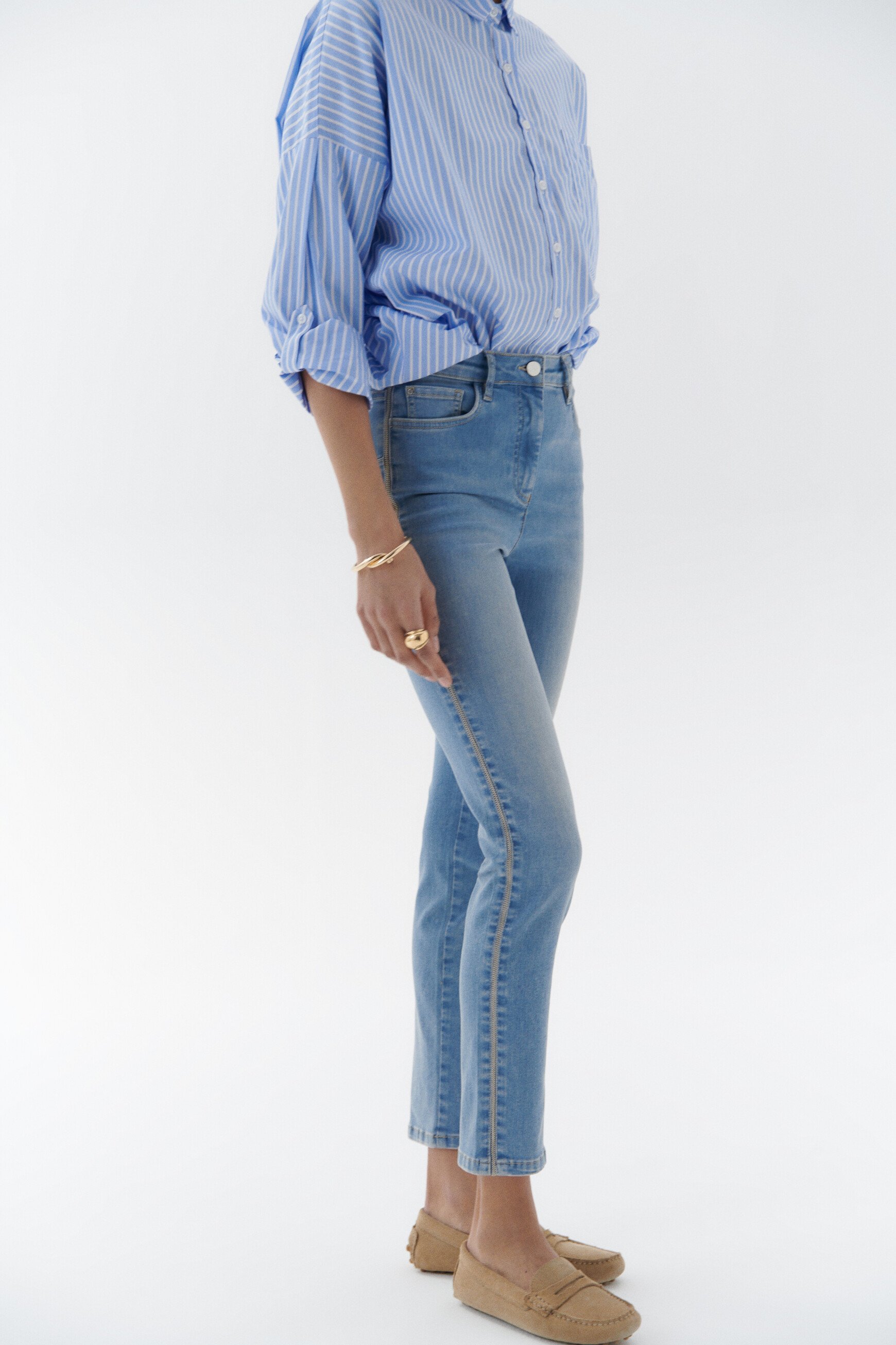 pantalon pims denim baby bleu femme Pantalon pims denim baby bleu femme