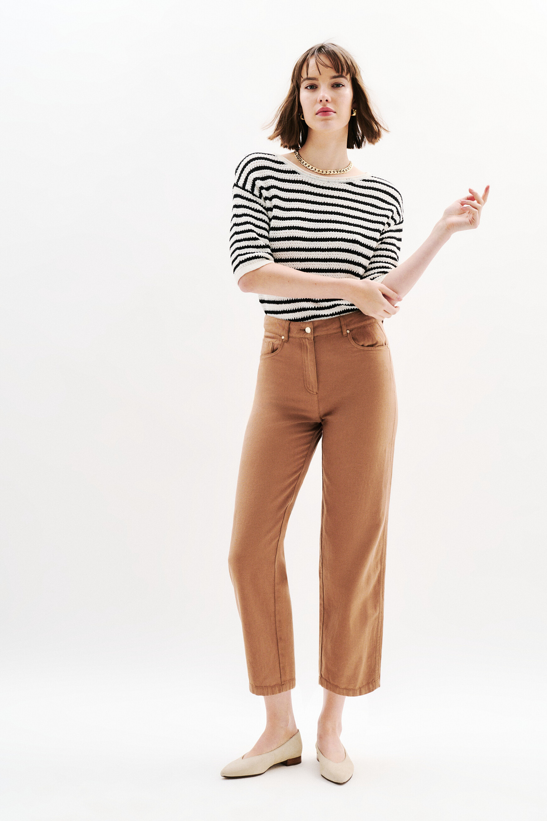 pantalon perrin marron clair femme Pantalon Perrin marron clair femme