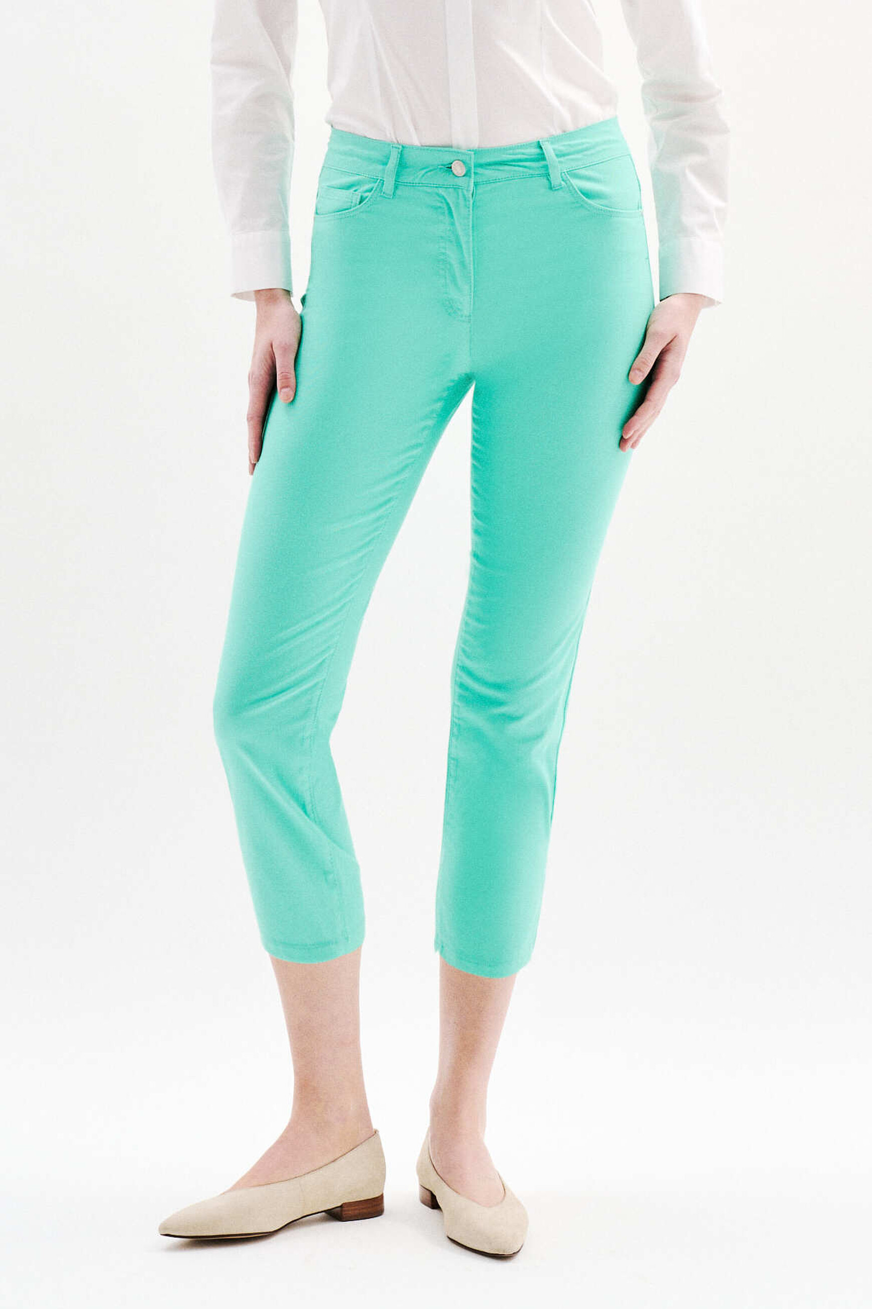 Mason cropped pants mint green woman