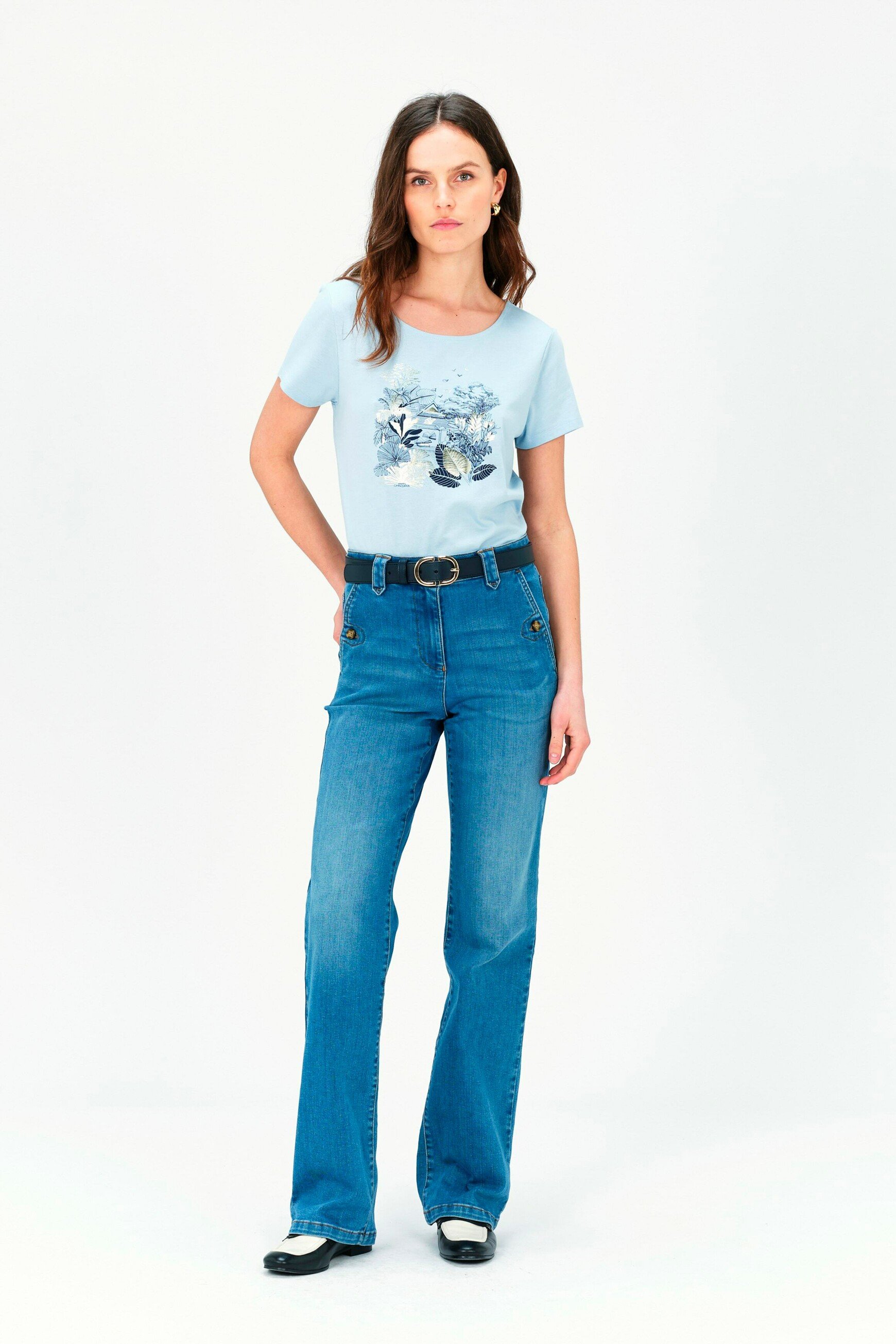 t shirt toutes a lecole taxime house denim stone femme T-shirt toutes à l'école taxime house denim stone femme