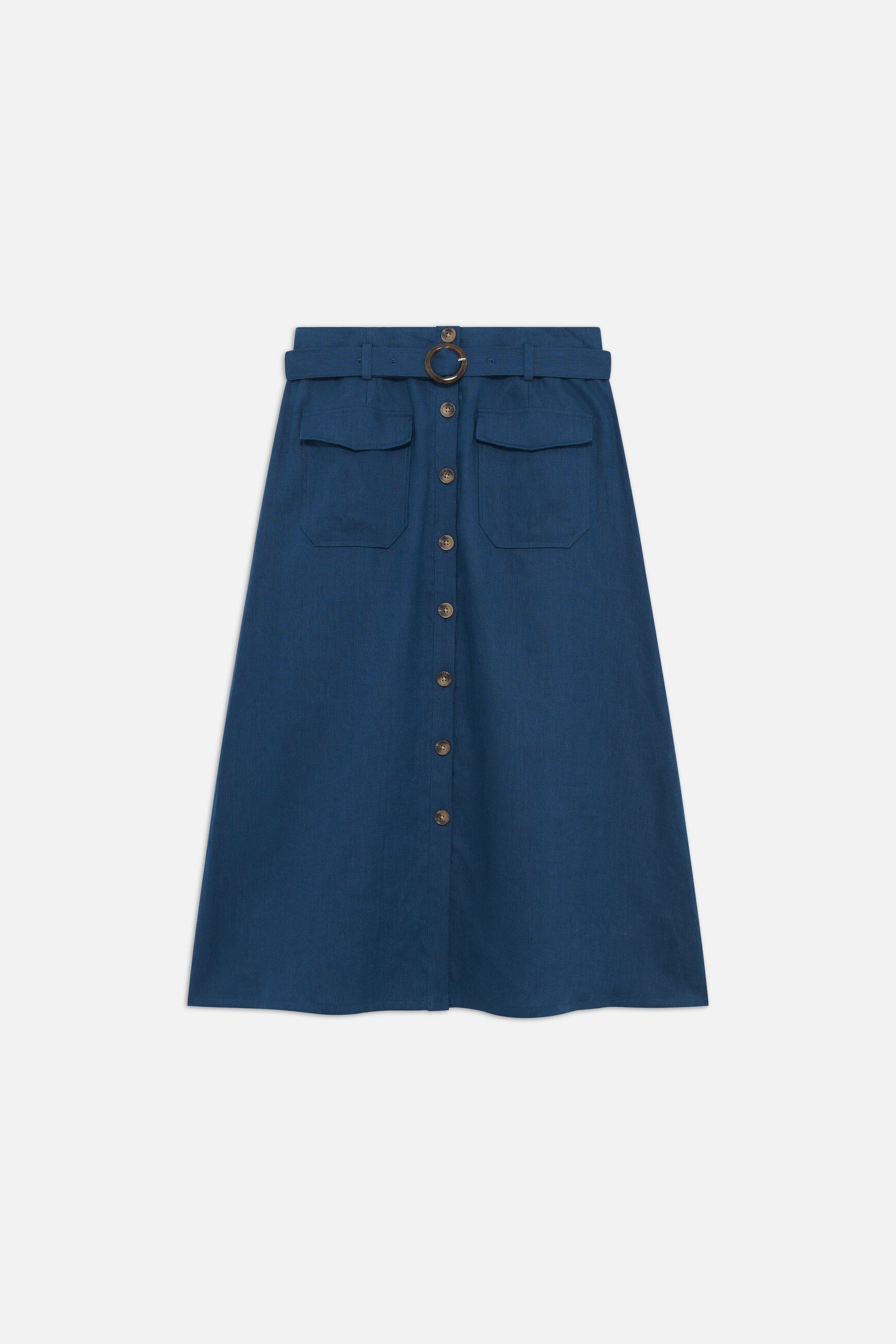 jupe agnes 100 lin bleu femme jupe agnes 100% lin bleu femme