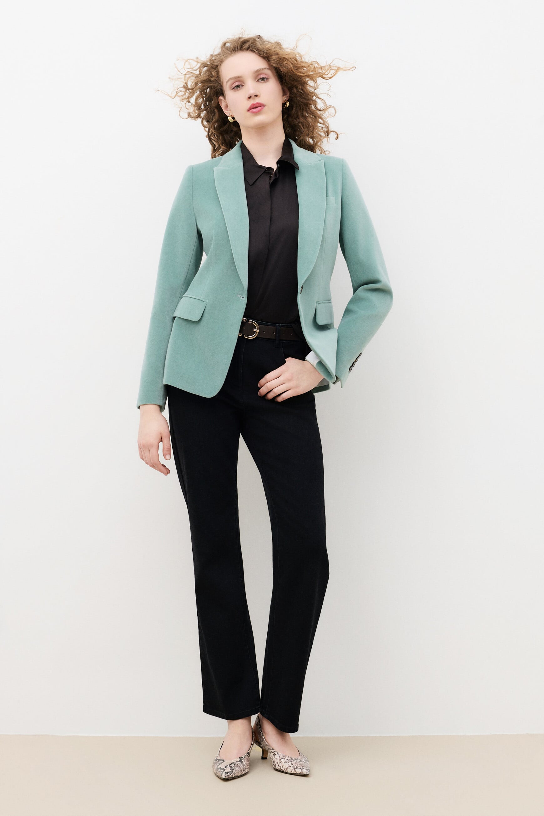 blazer aurora vert pastel femme
