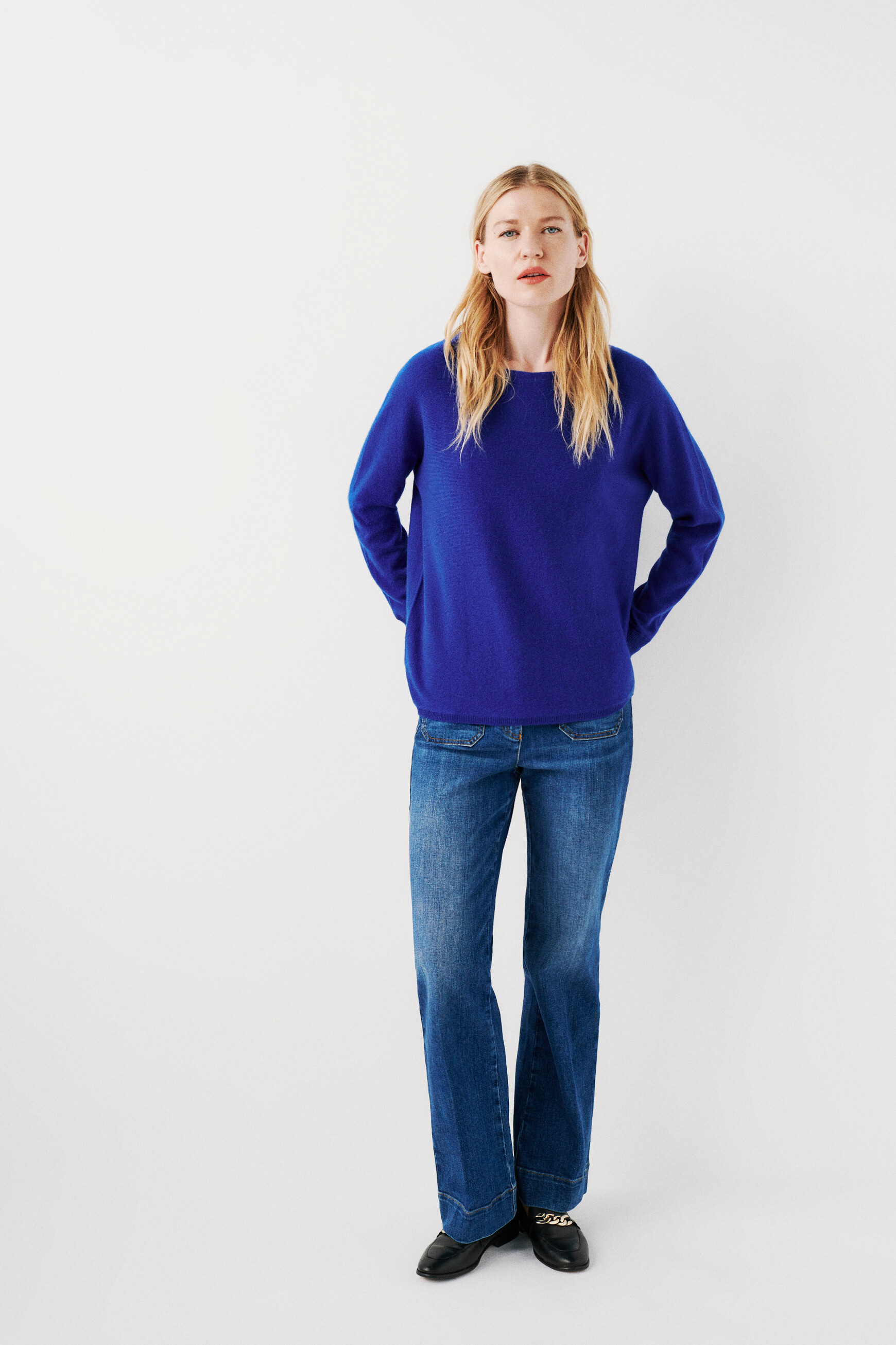 mamelia 100% cashmere sweater blue woman