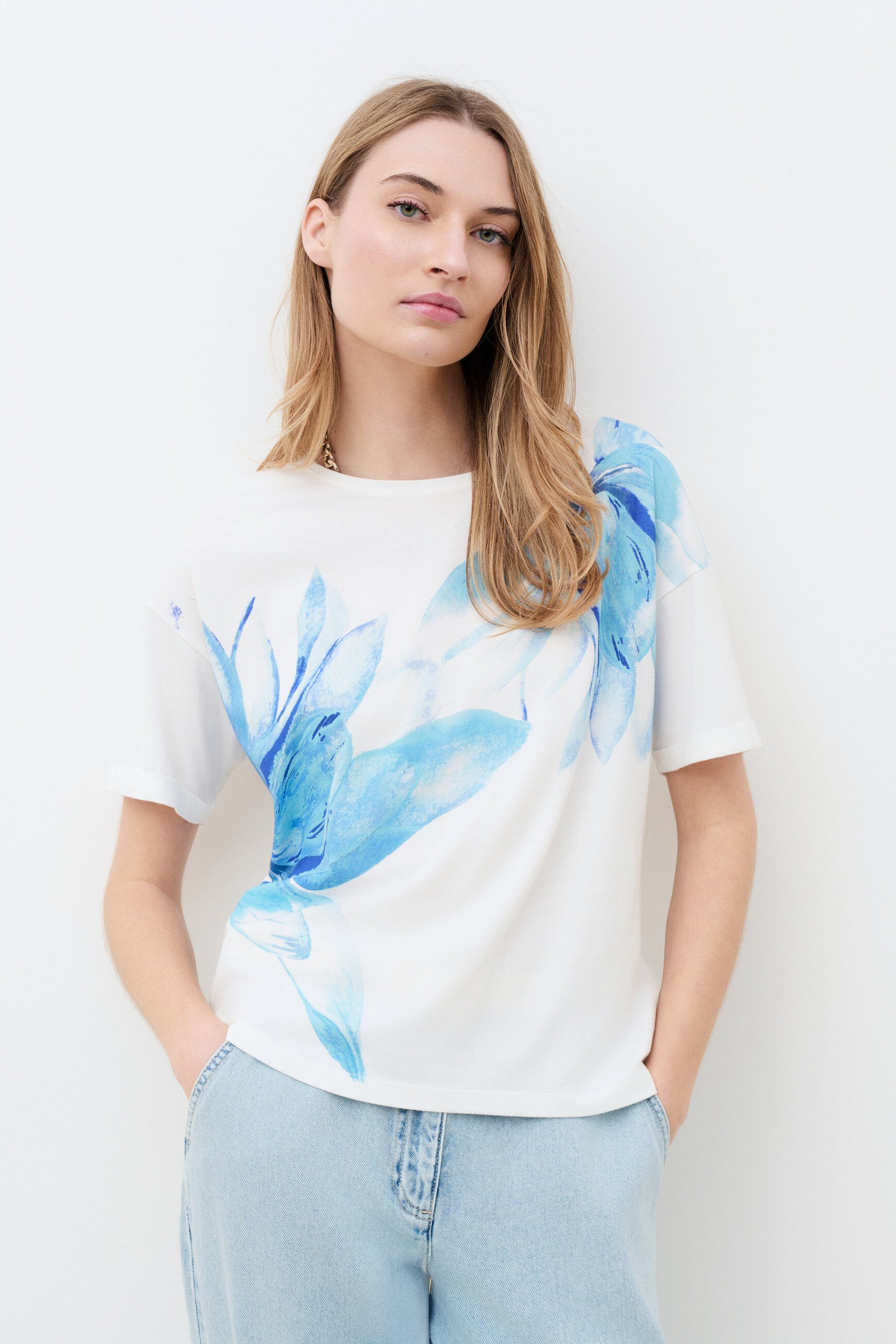 T-shirt Tim-Mom bleu marine femme