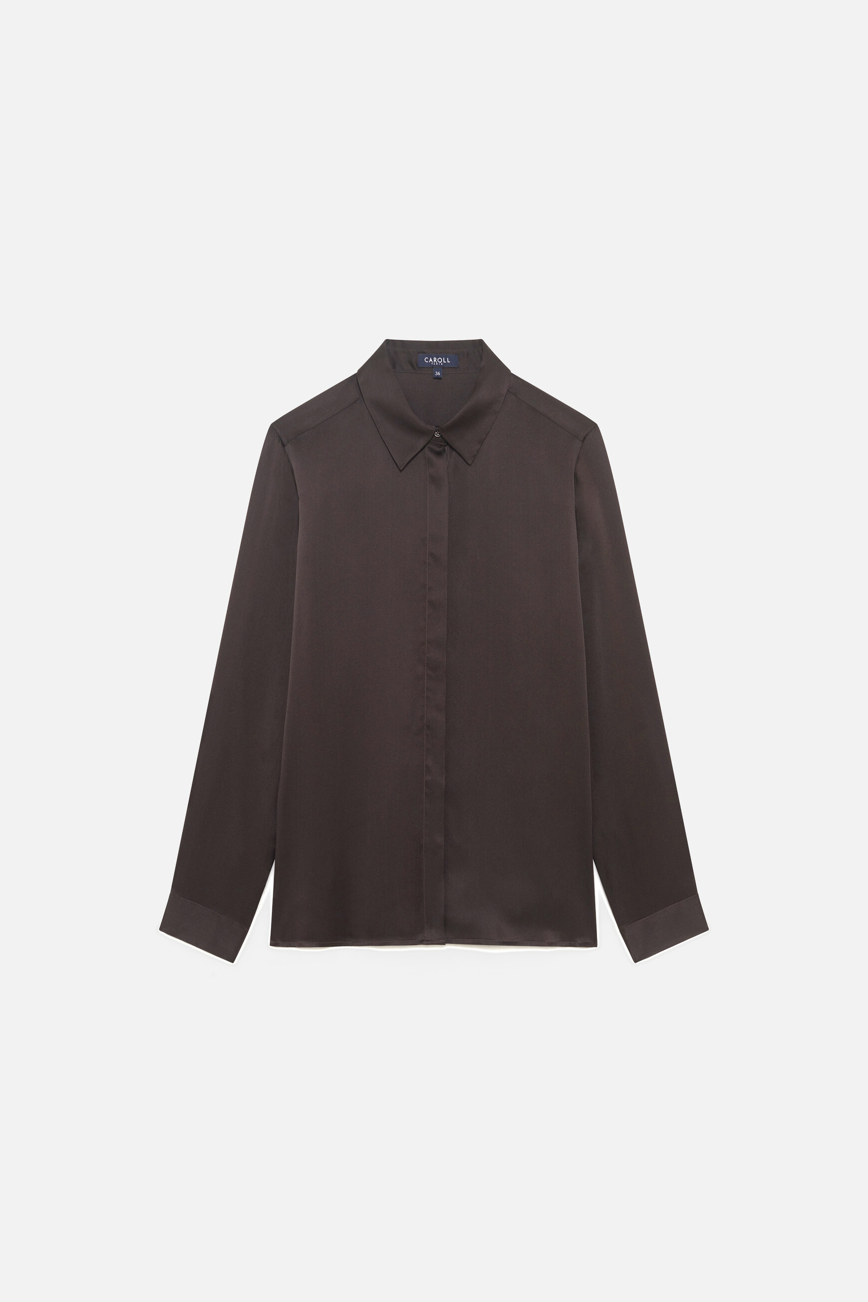 Cjamie1 100% silk shirt chocolate brown woman