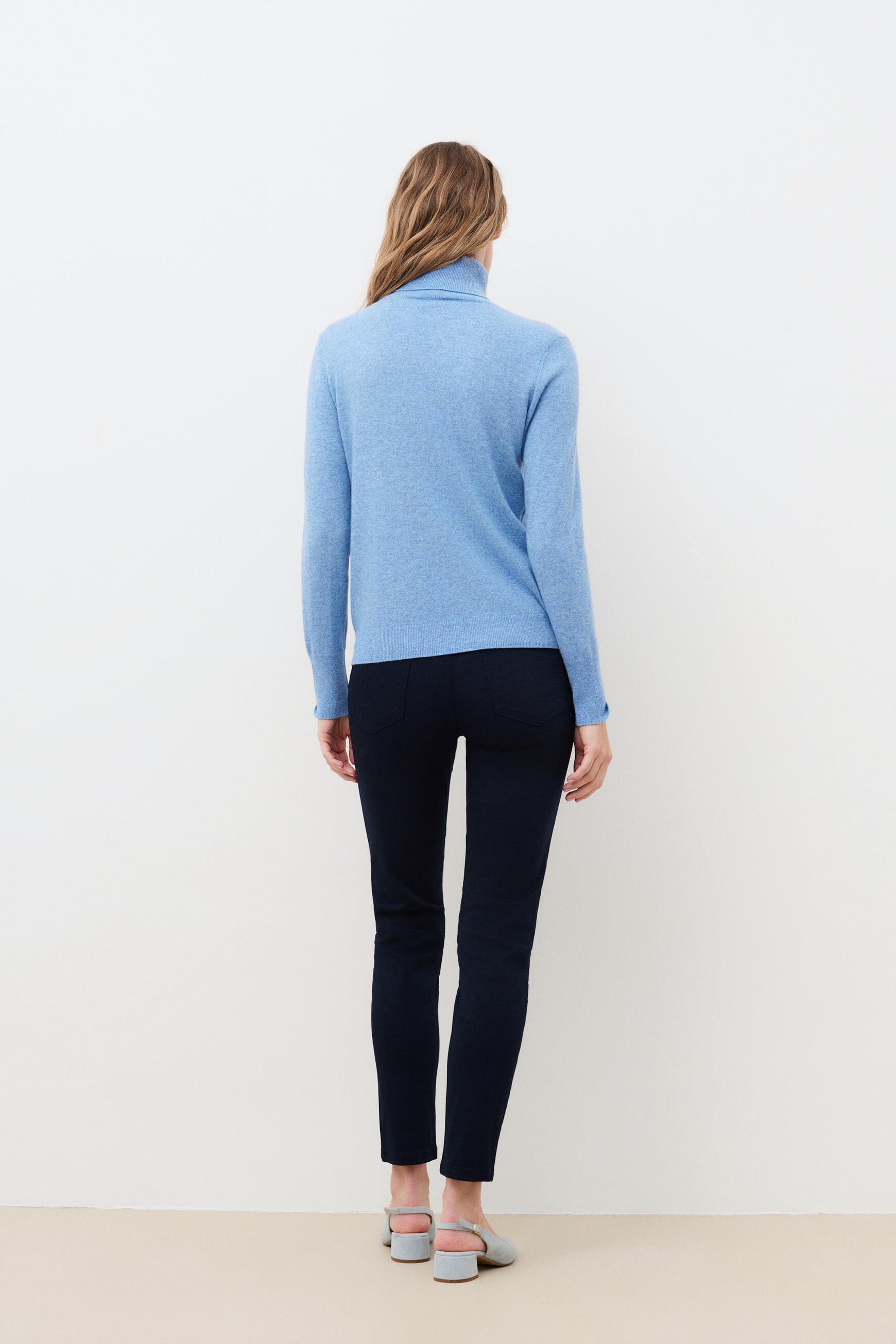 Trui Dylan 100% kasjmier bleu lavande vrouw