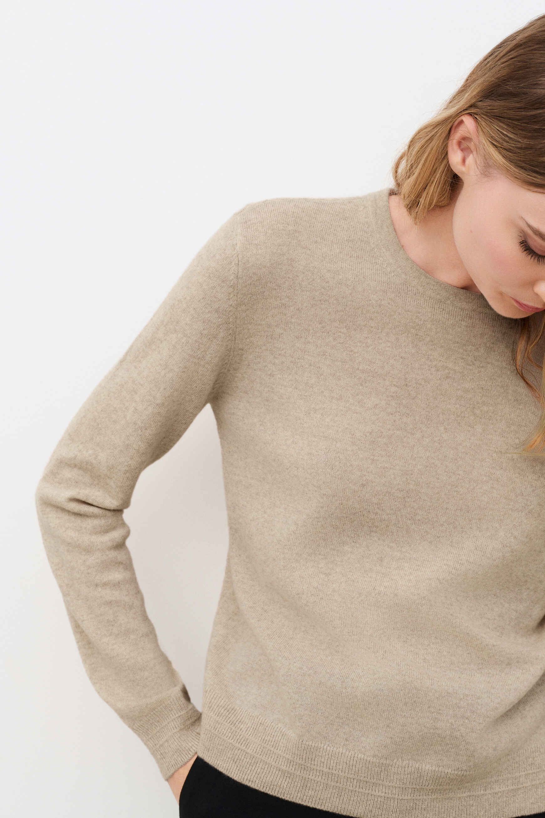 Mjanice sweater 100% cashmere sand woman