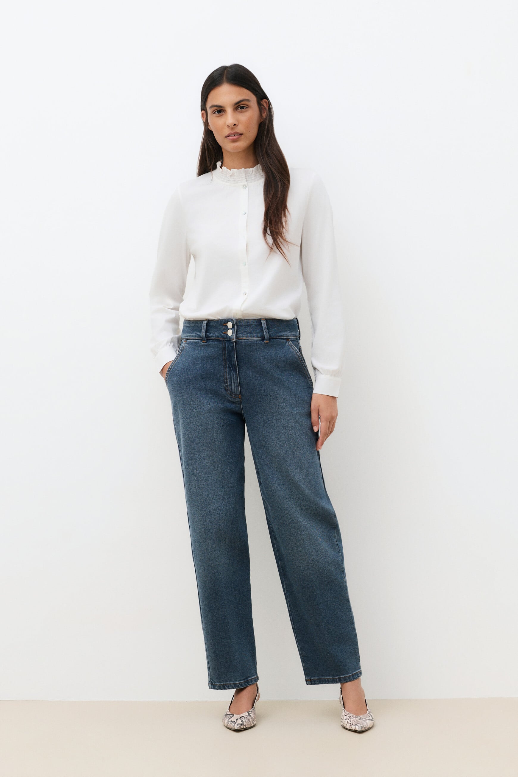 Peddy trousers stone denim woman