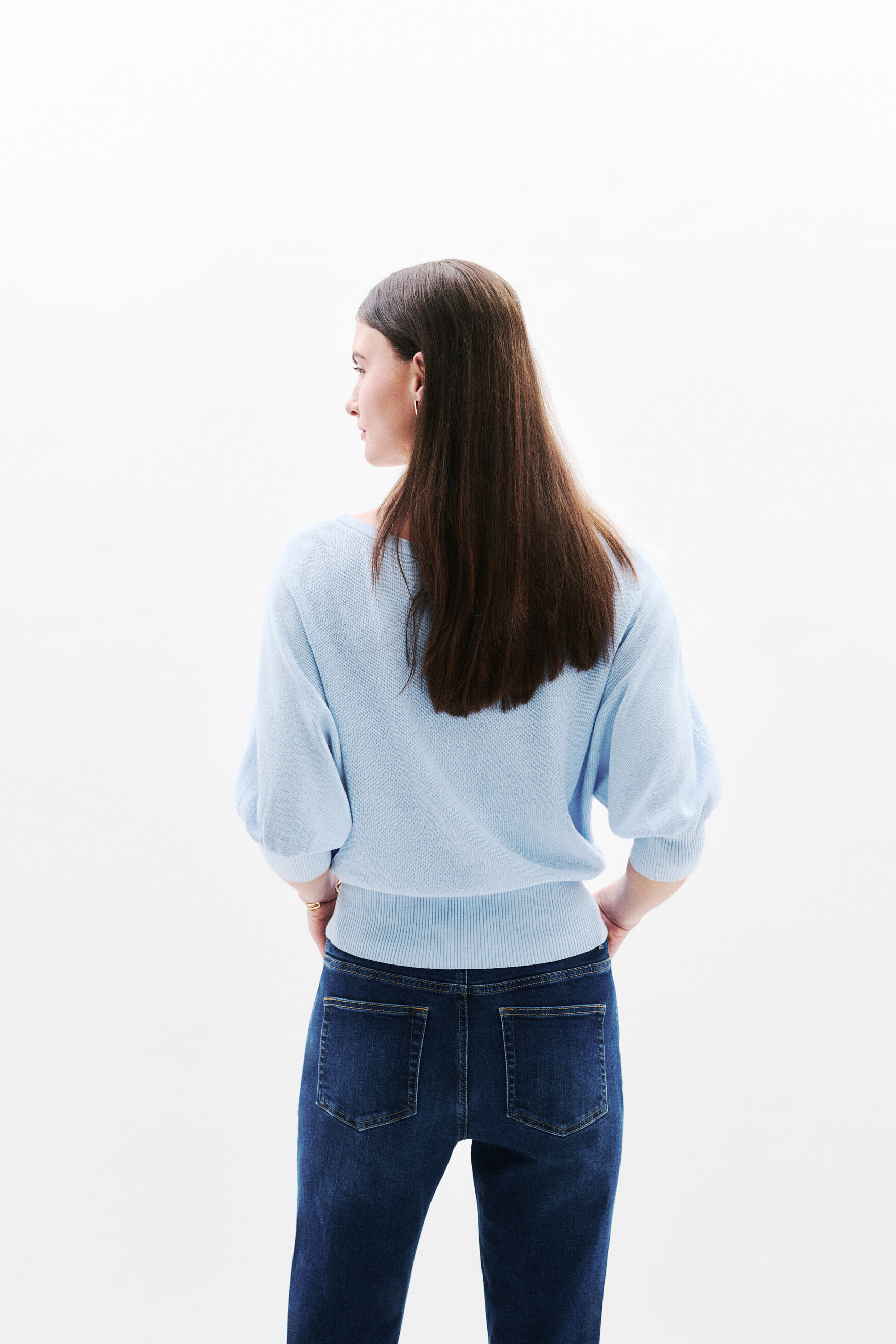 Joan oversized sweater sky blue woman