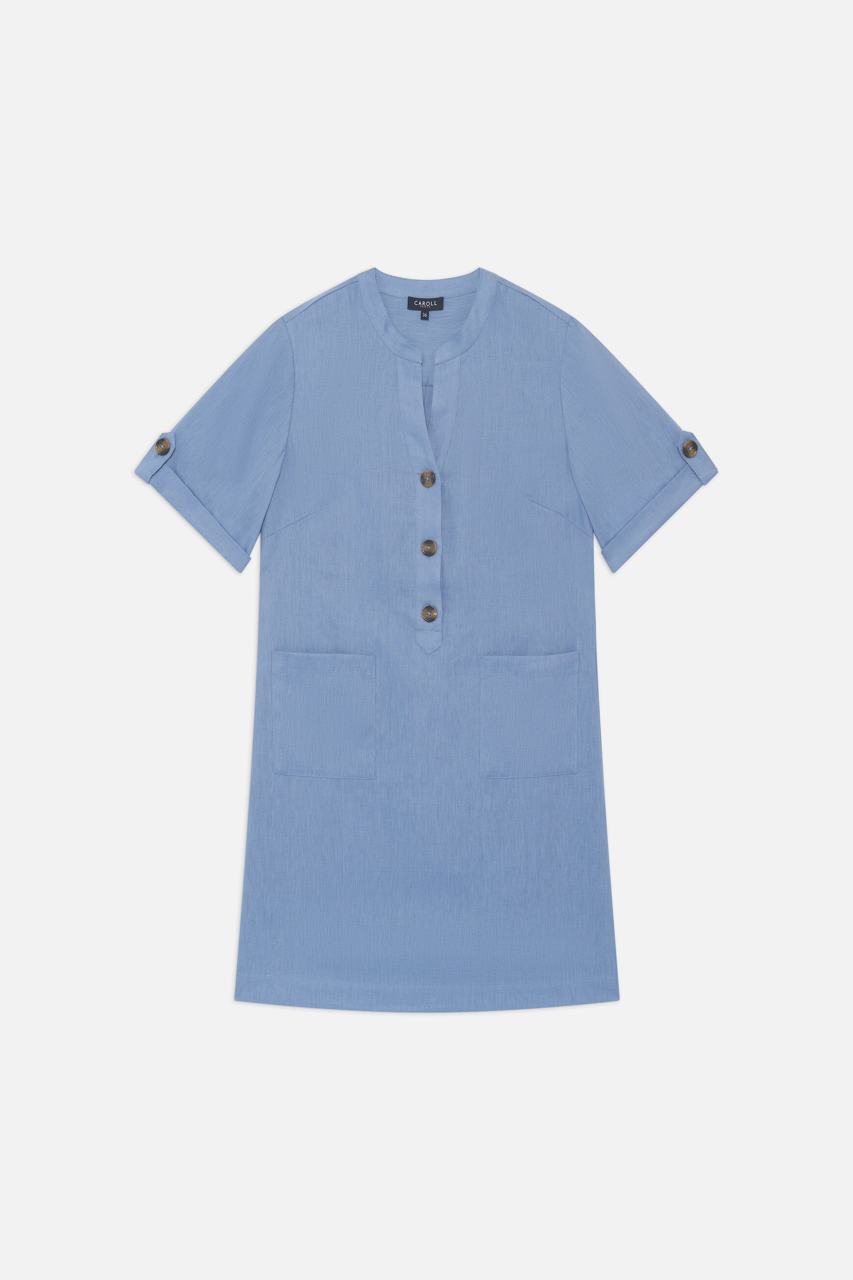 kleid roude 100 leinen blau grau damen Kleid Roude 100% Leinen blau grau damen