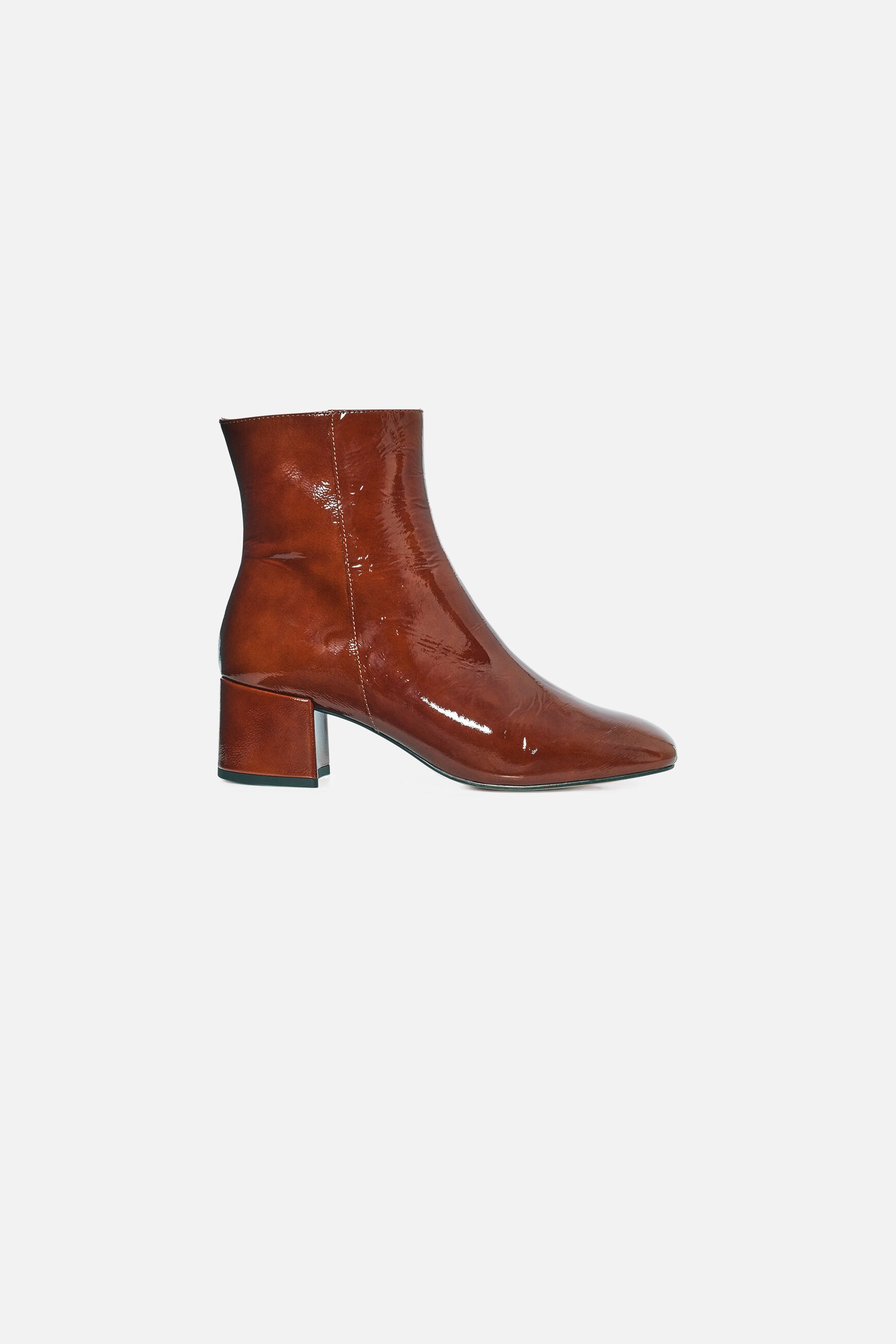 Bottines Athena en cuir naturel marron foncé femme