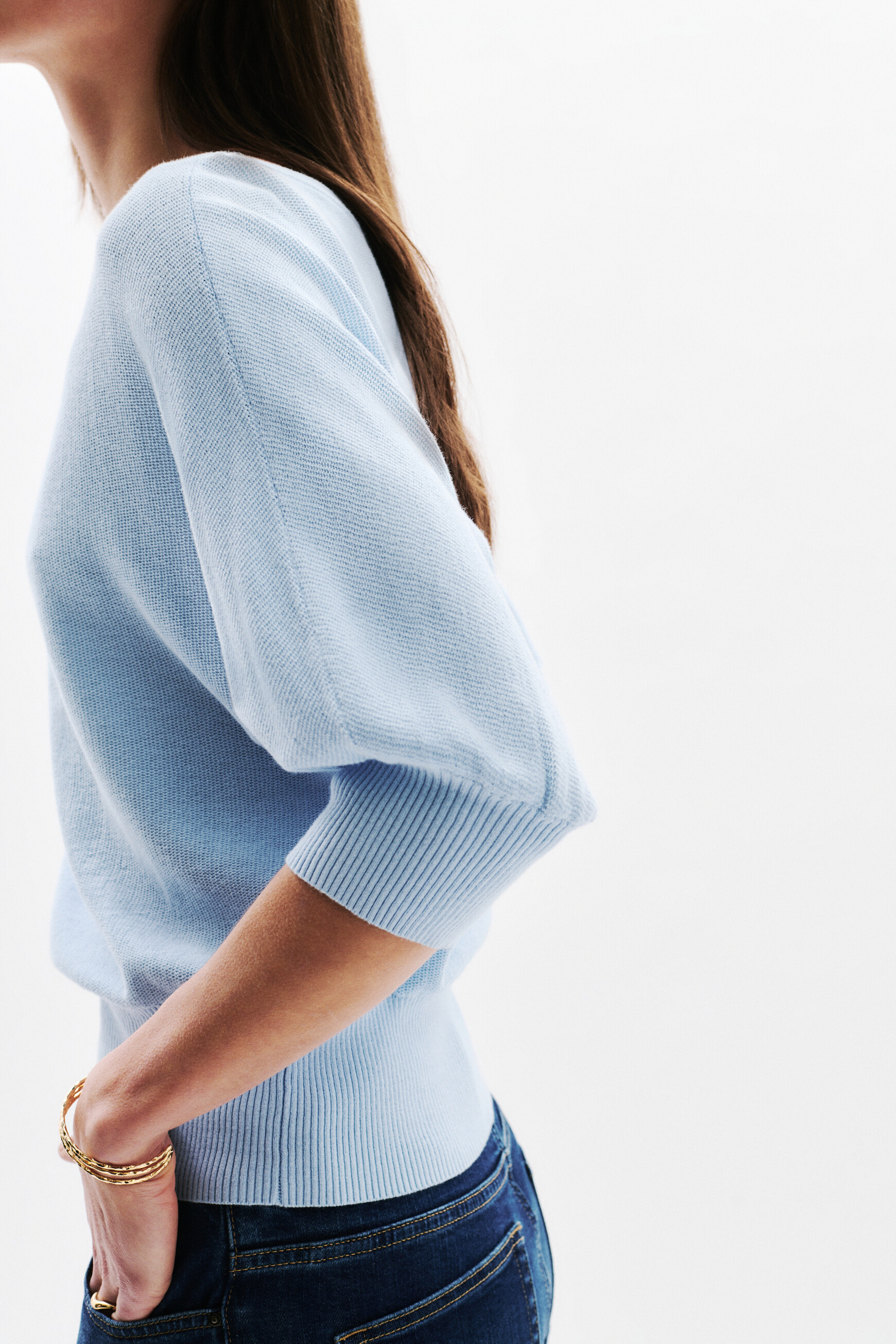 Joan oversized sweater sky blue woman