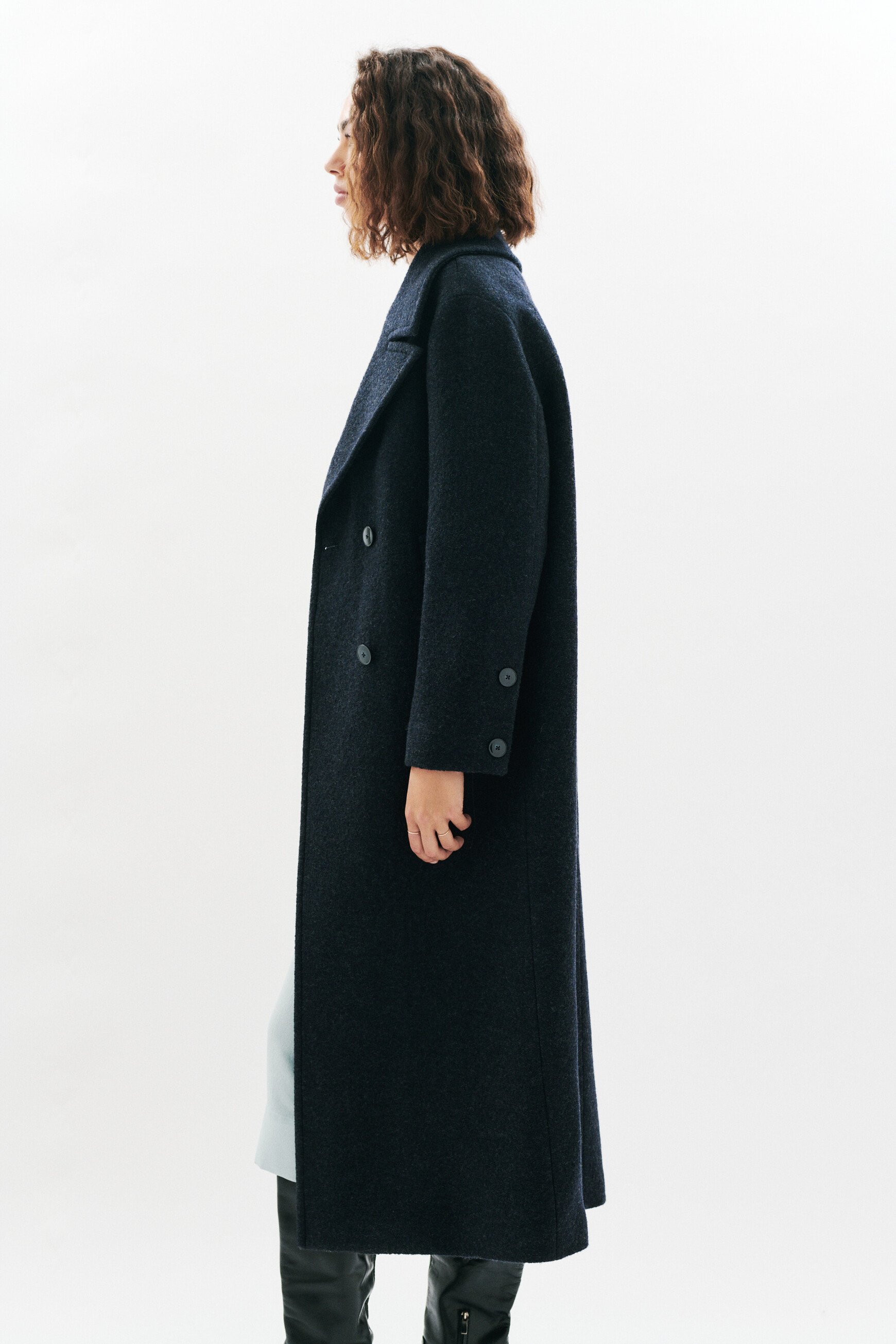 Gabanone2 coat 100% wool navy blue woman