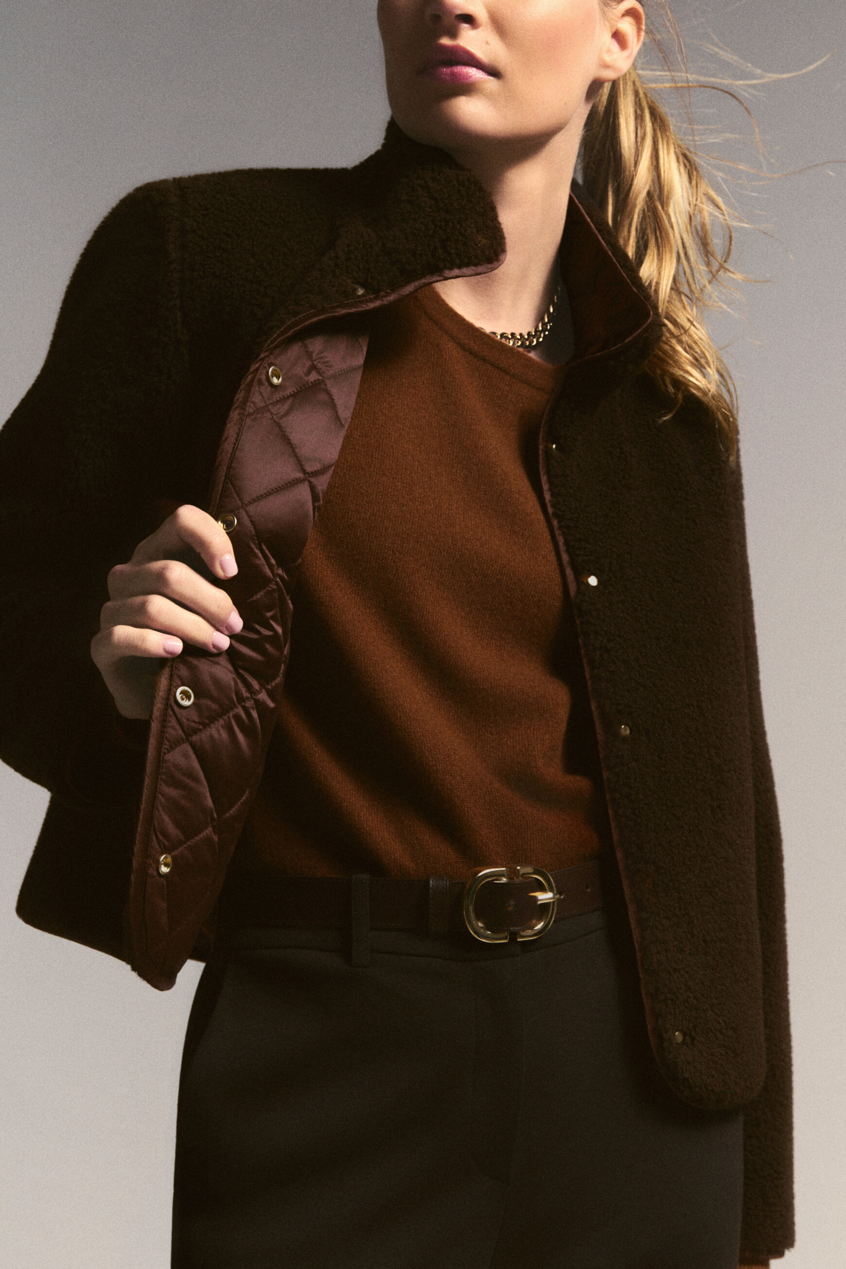 Gambertine puffer jacket dark brown woman