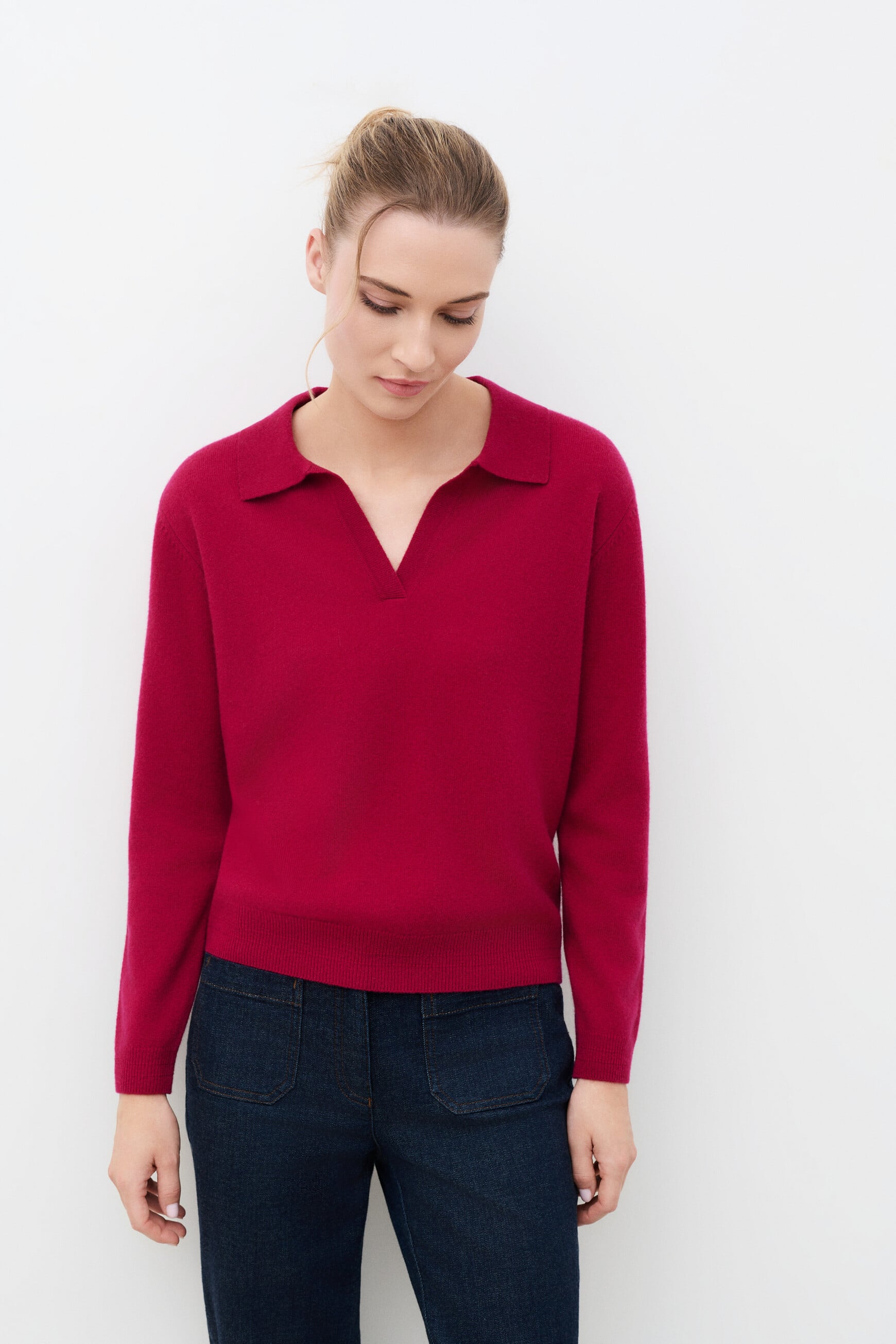 Mvictor sweater 100% cashmere raspberry pink woman