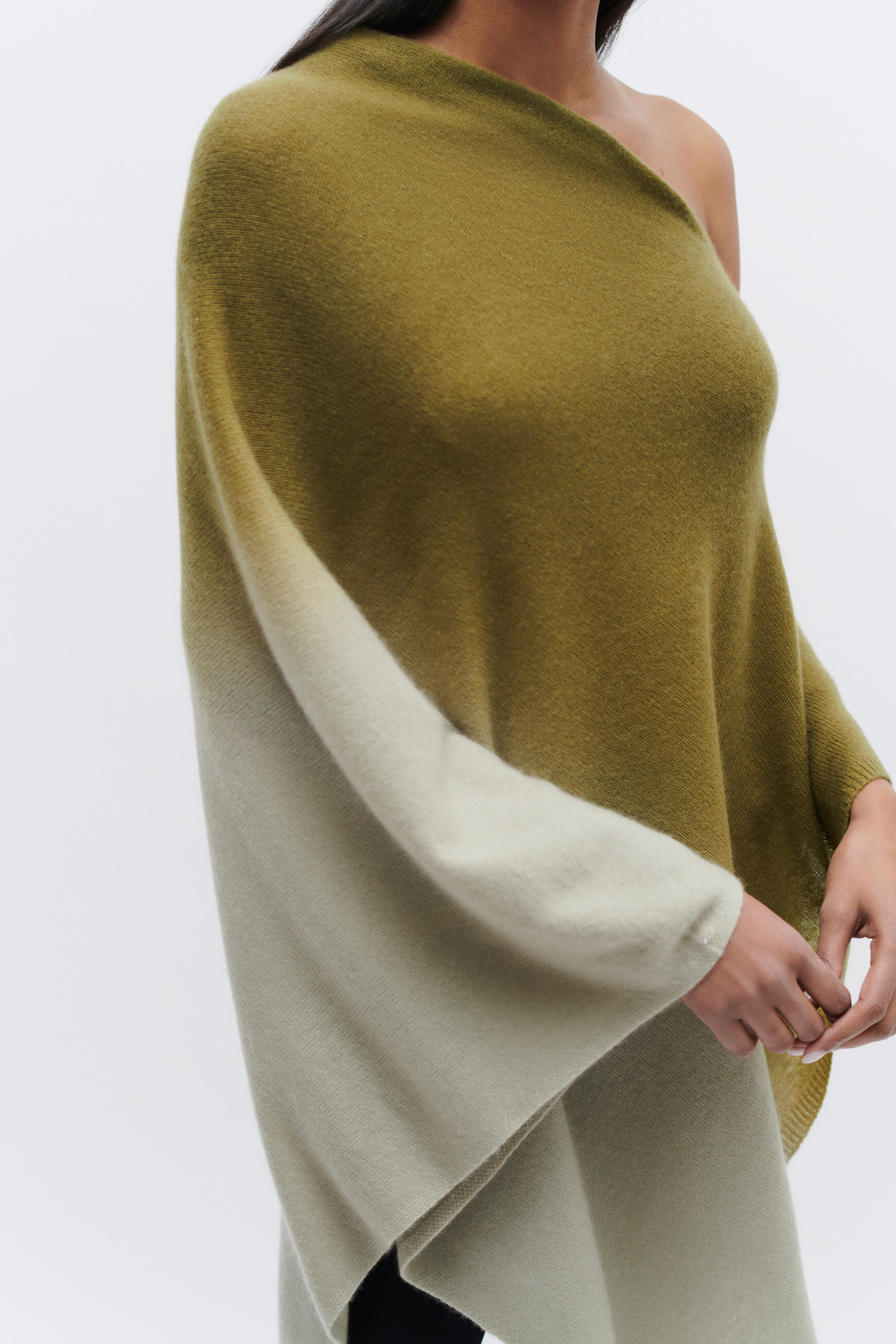 poncho baltidye vert kaki femme
