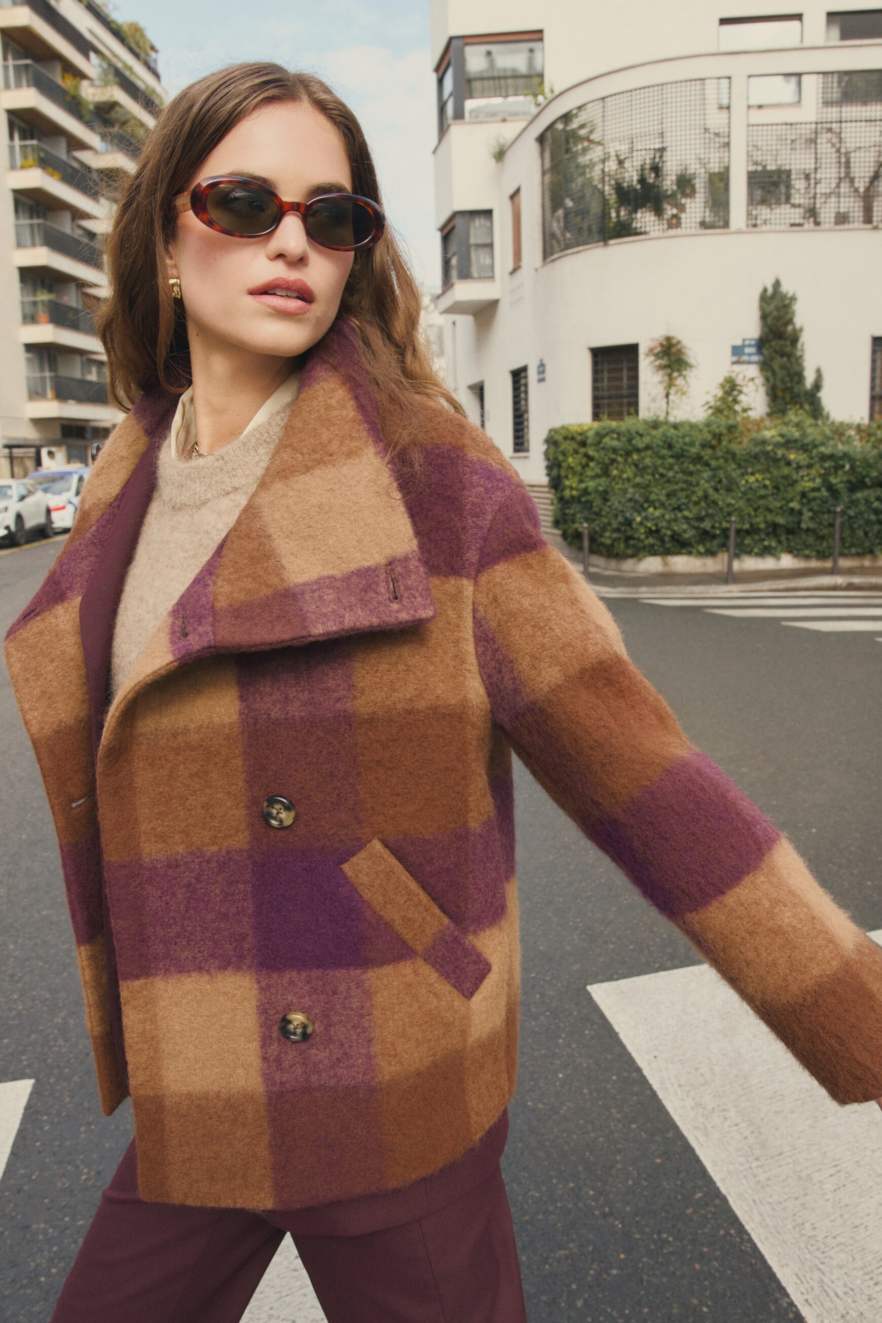 Gcometecarreau2 coat plum woman