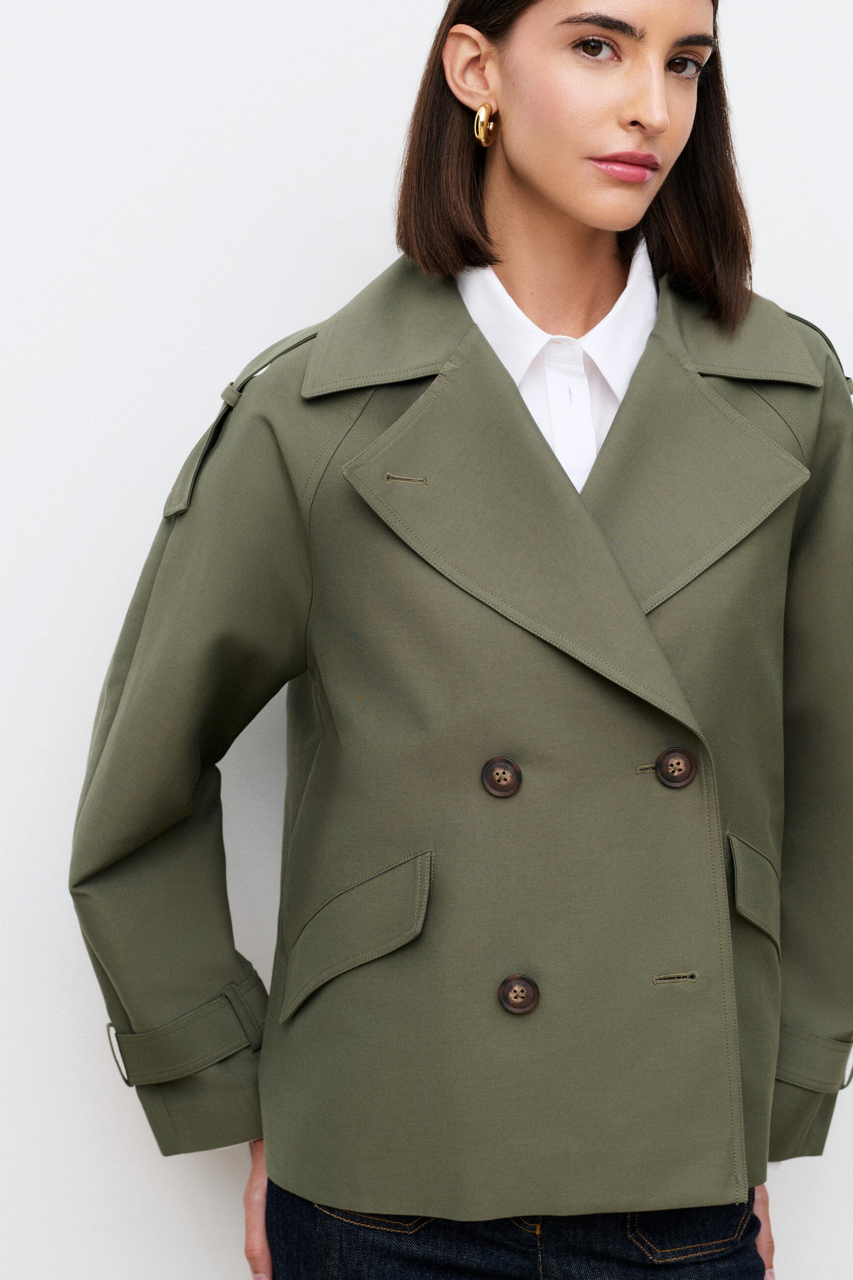 Trench gourmand vert kaki femme