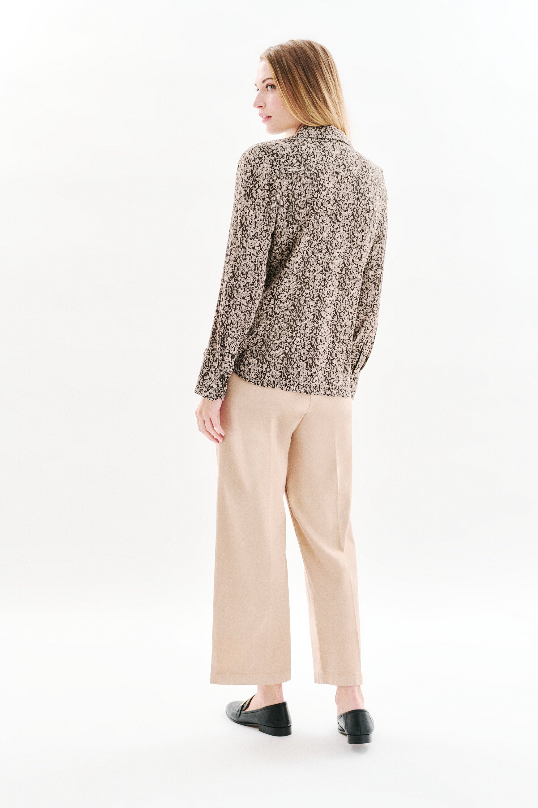 Camisa Cleony beige escuro mulher