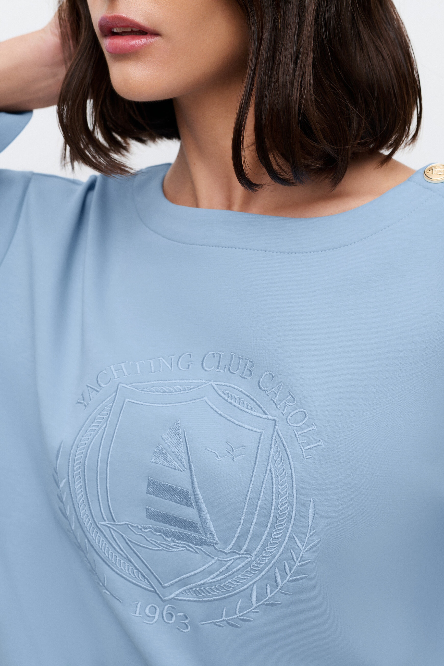 Sweatshirt Tmatys bleu clair femme