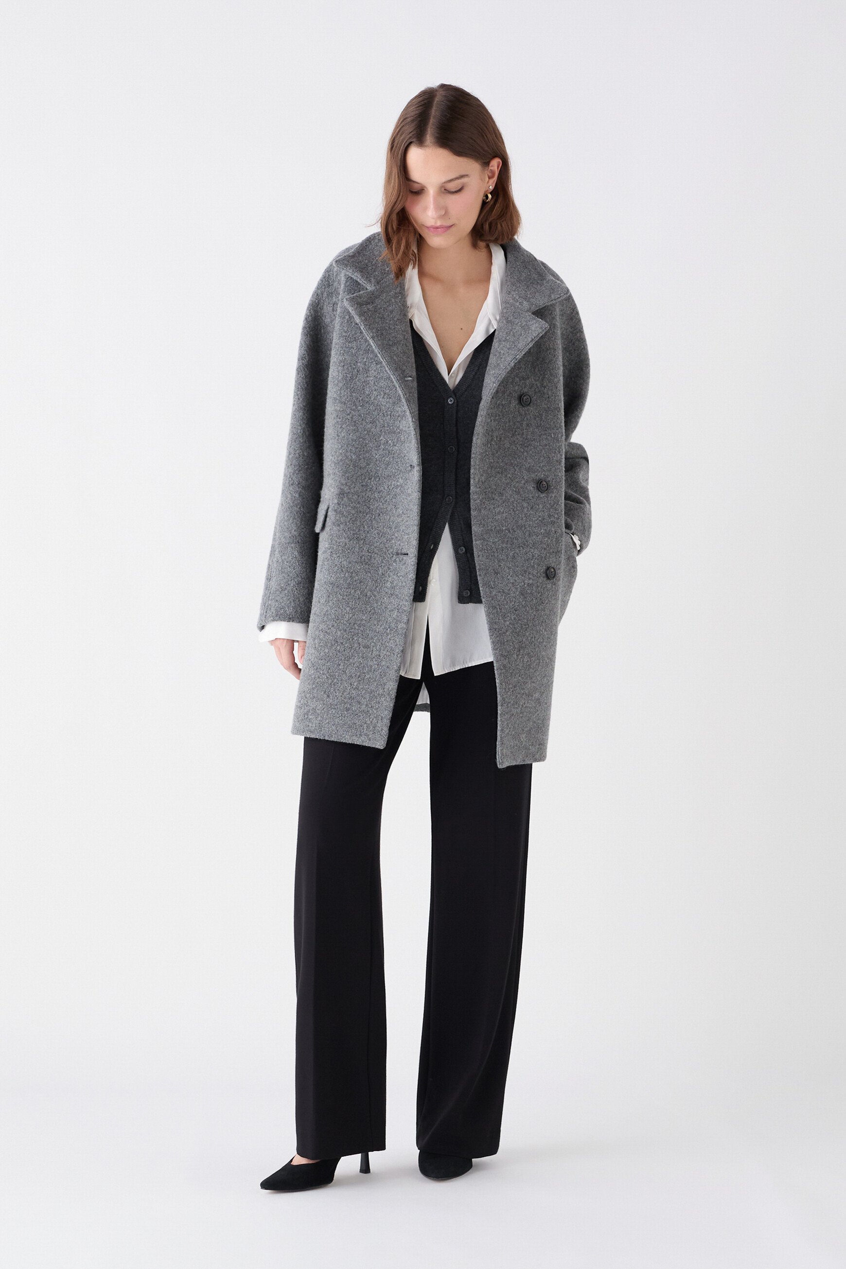 Cappotto Gerome 100% lana grigio chiaro donna