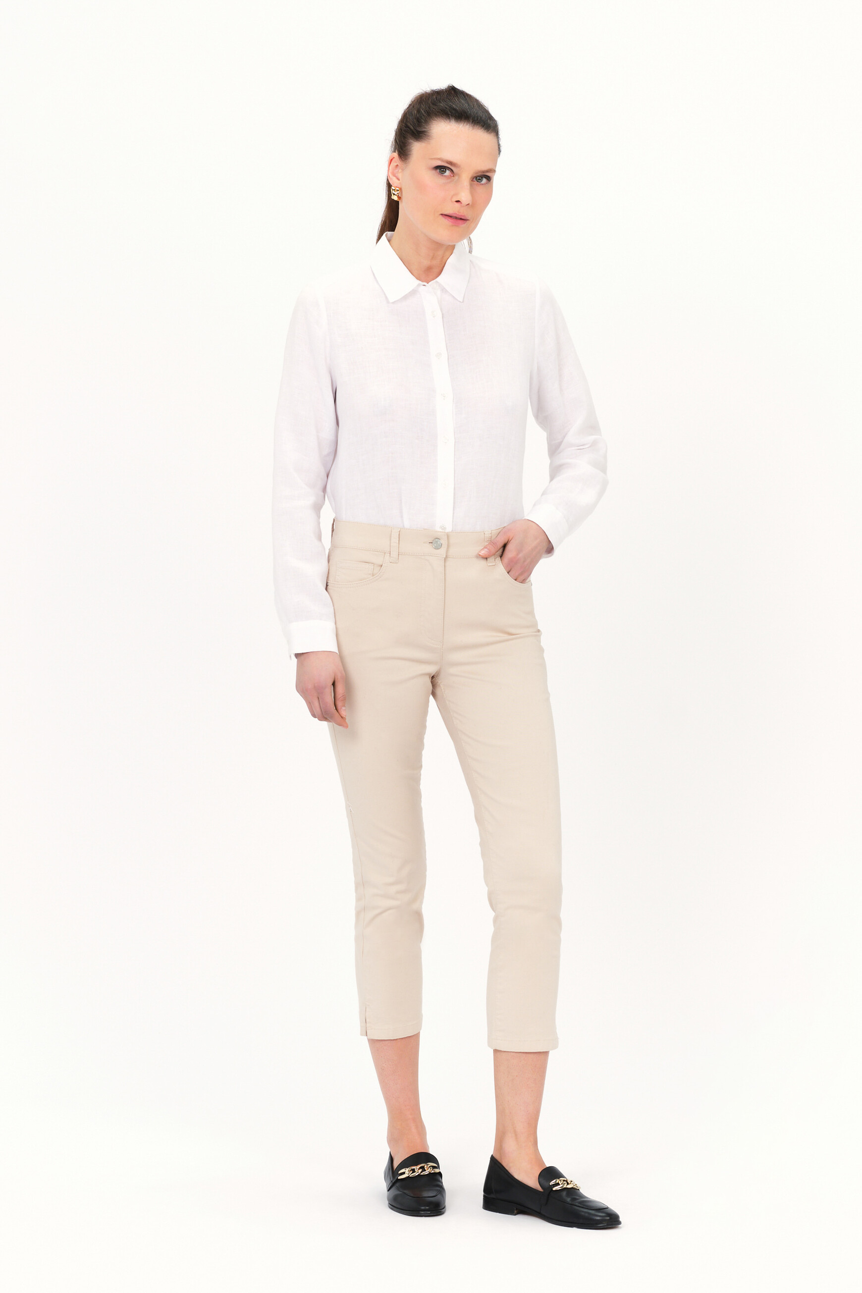 Pantacourt beige top femme