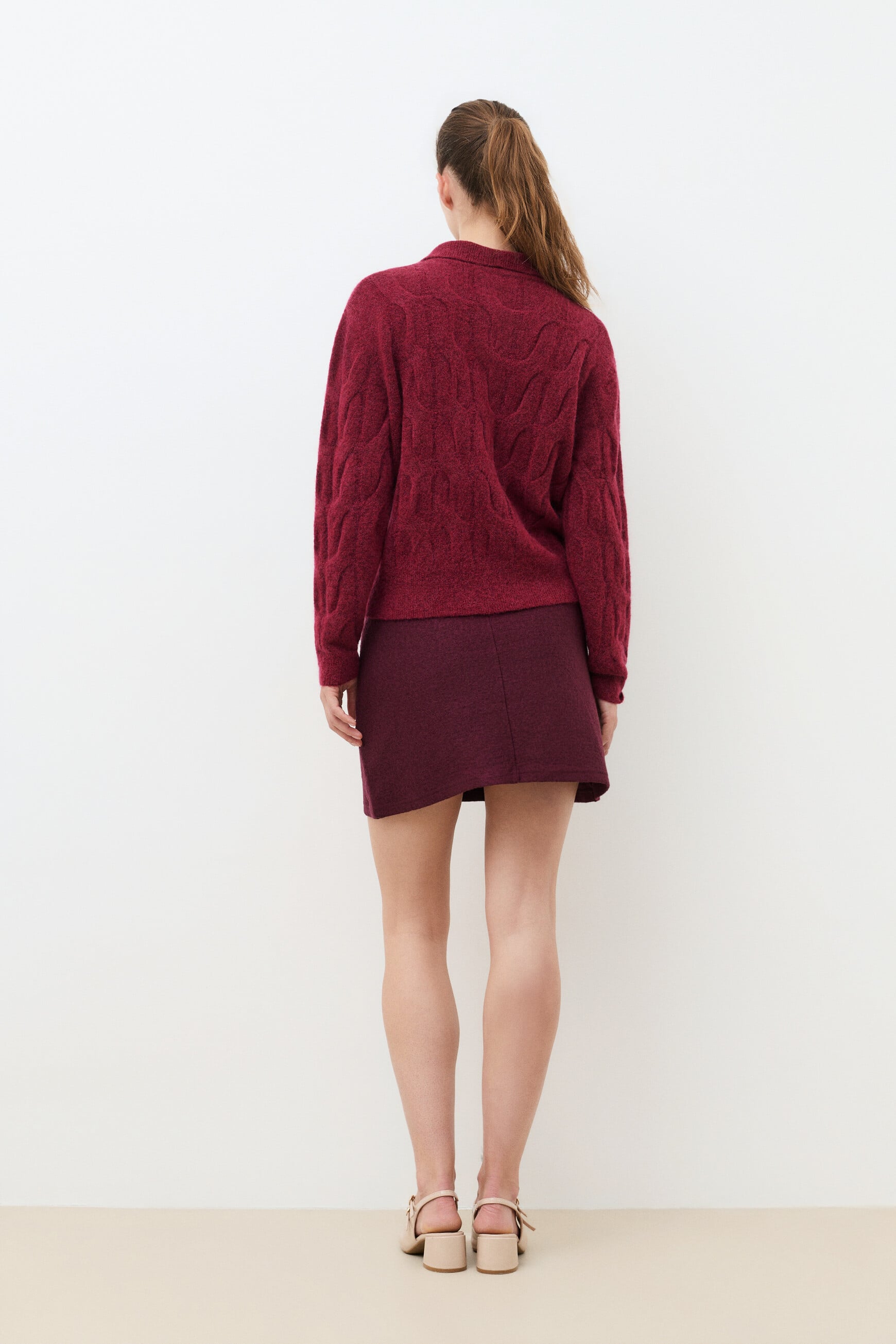 Maglione Mtanner rosso bordeaux donna