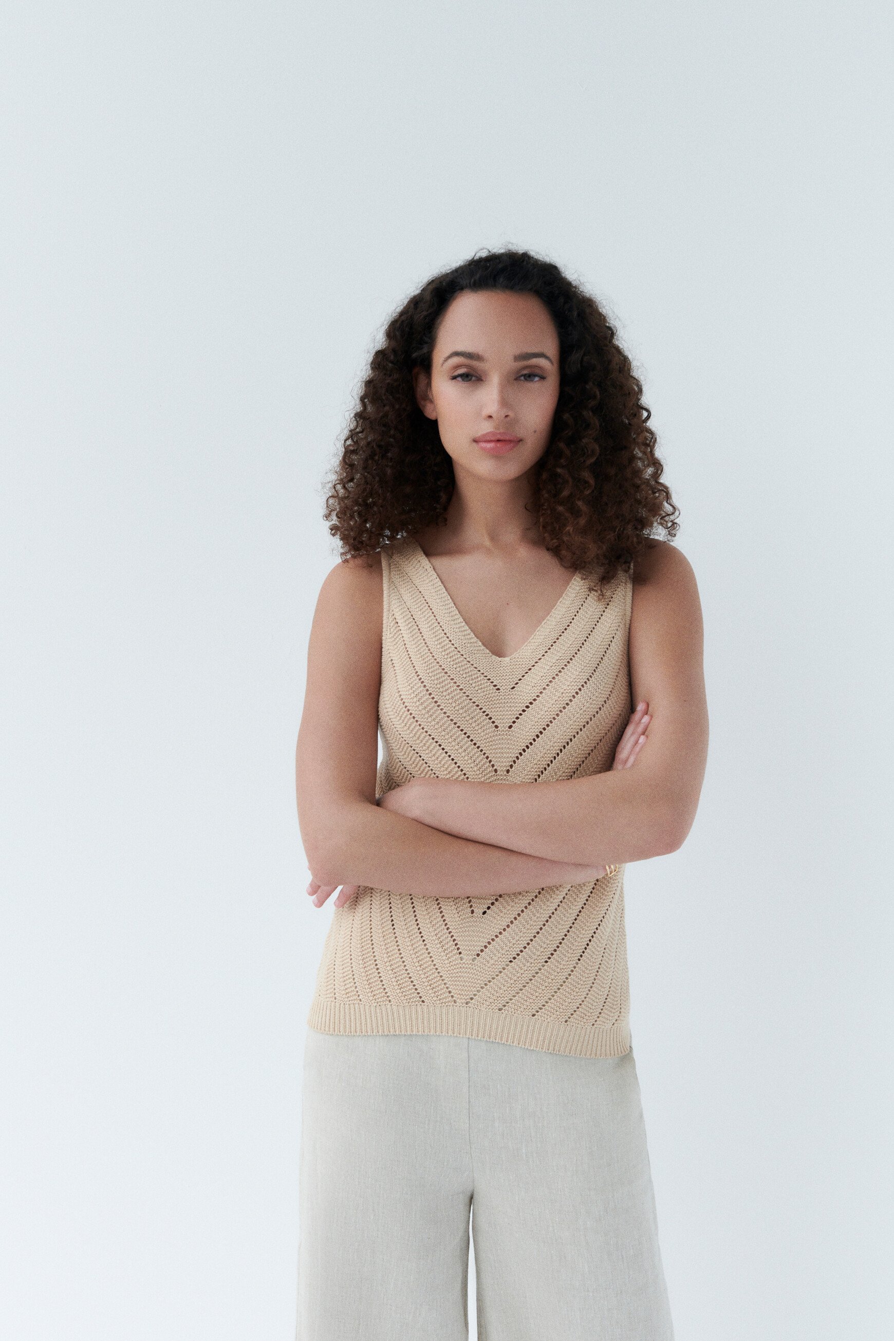 manel jumper beige woman