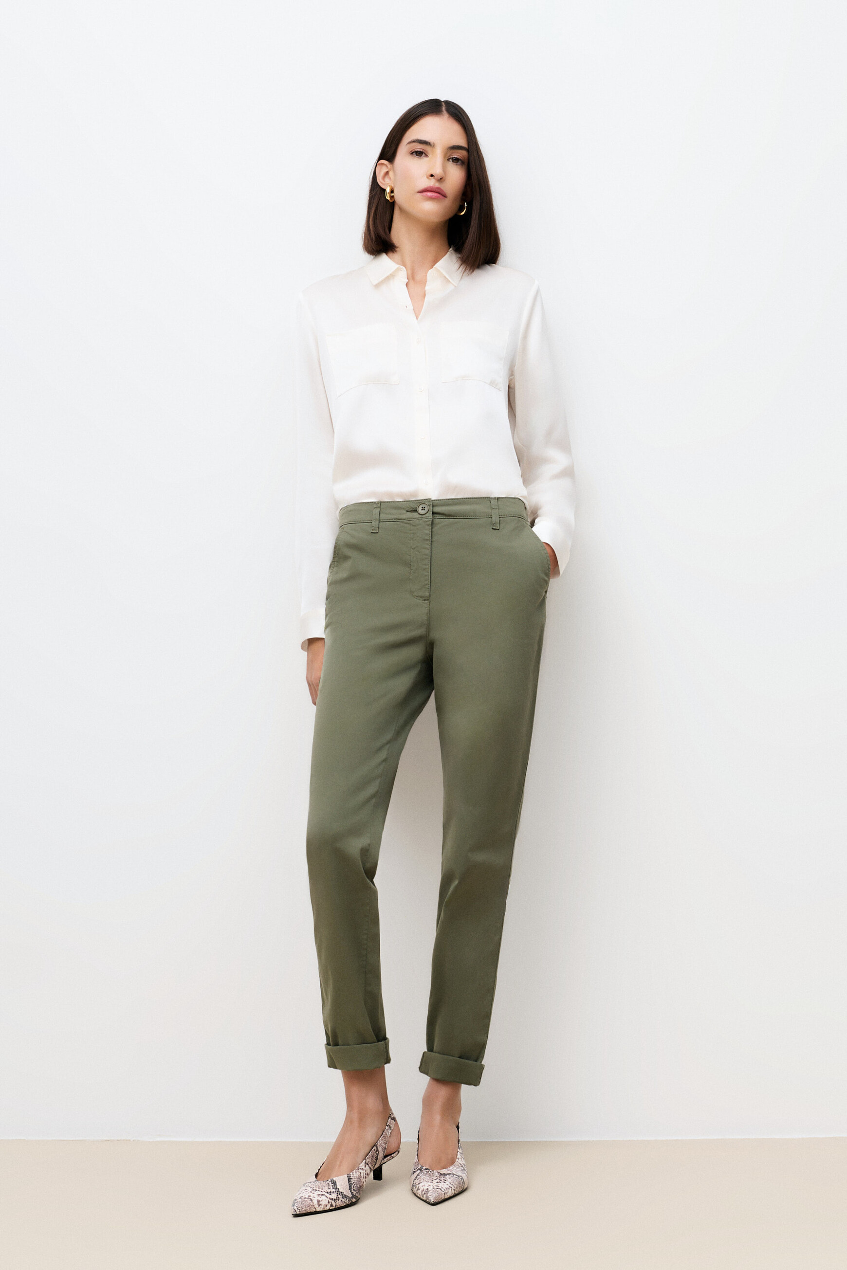 pantalon adelmo vert kaki femme