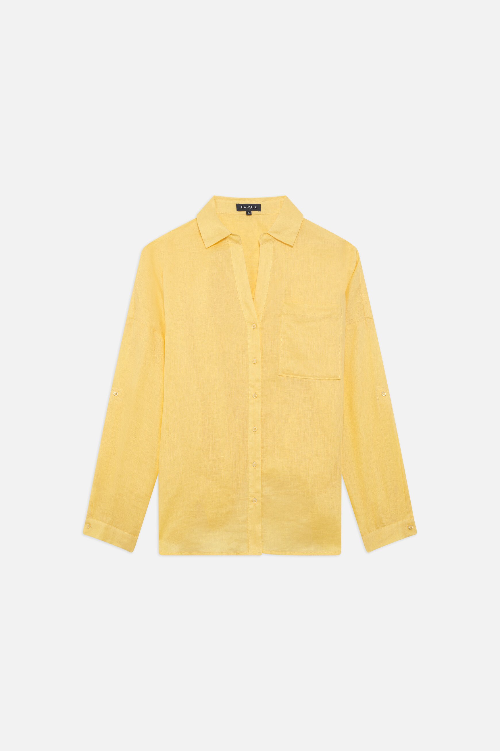 camisa csandinette 100 lino amarillo limon mujer Camisa Csandinette 100% lino amarillo limón mujer