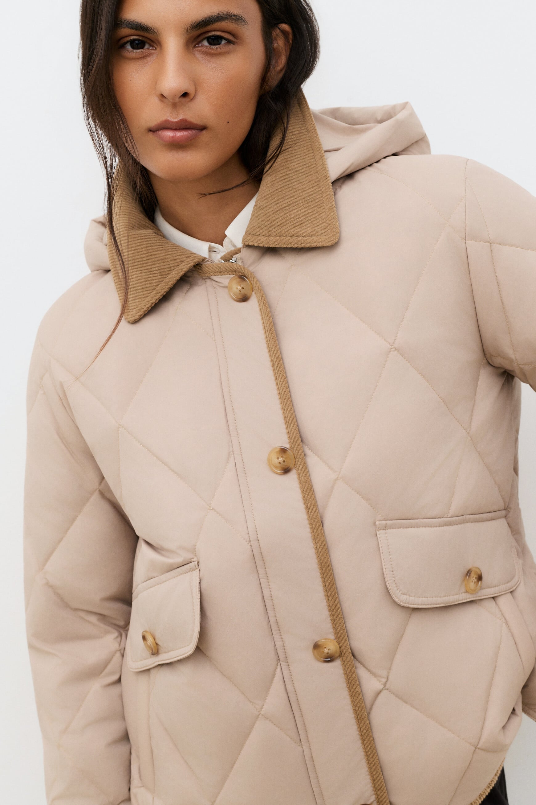 Doudoune Gmaggiecourte beige femme
