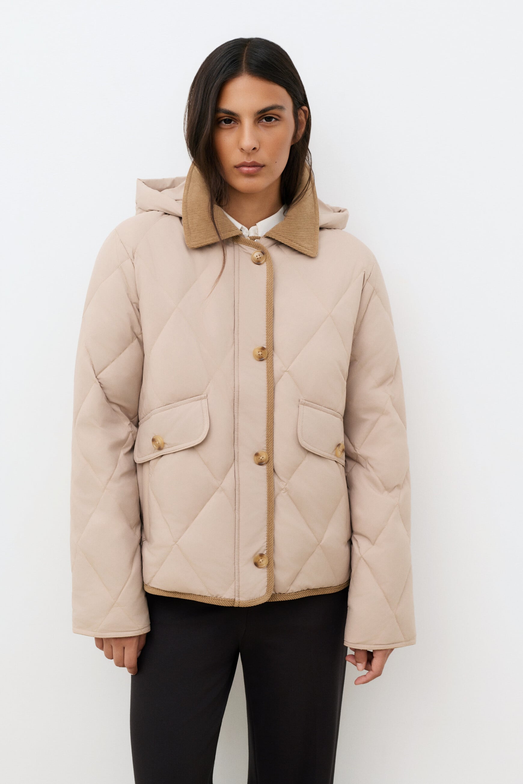 Doudoune Gmaggiecourte beige femme