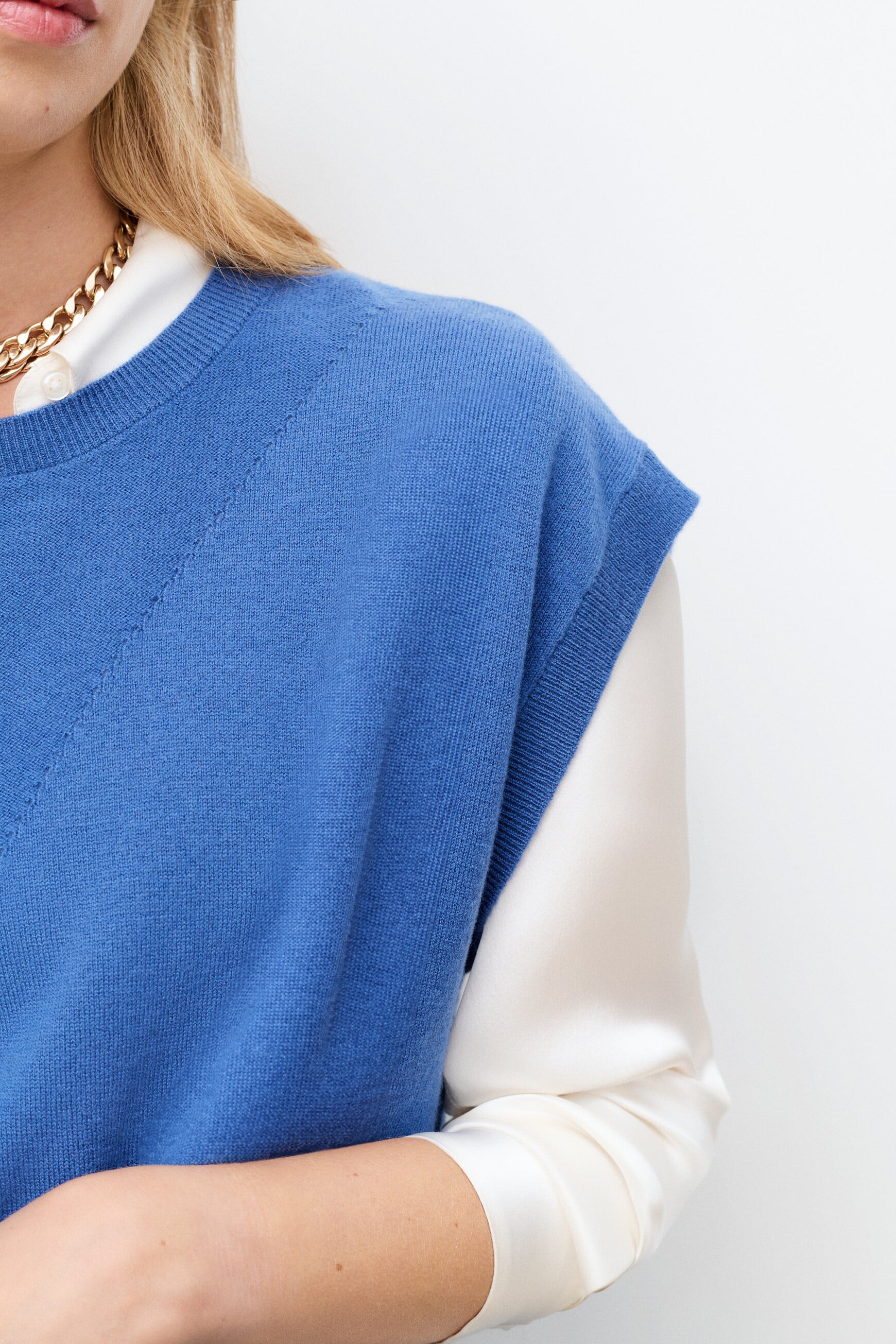 Pull mathilde 100% laine bleu gris femme