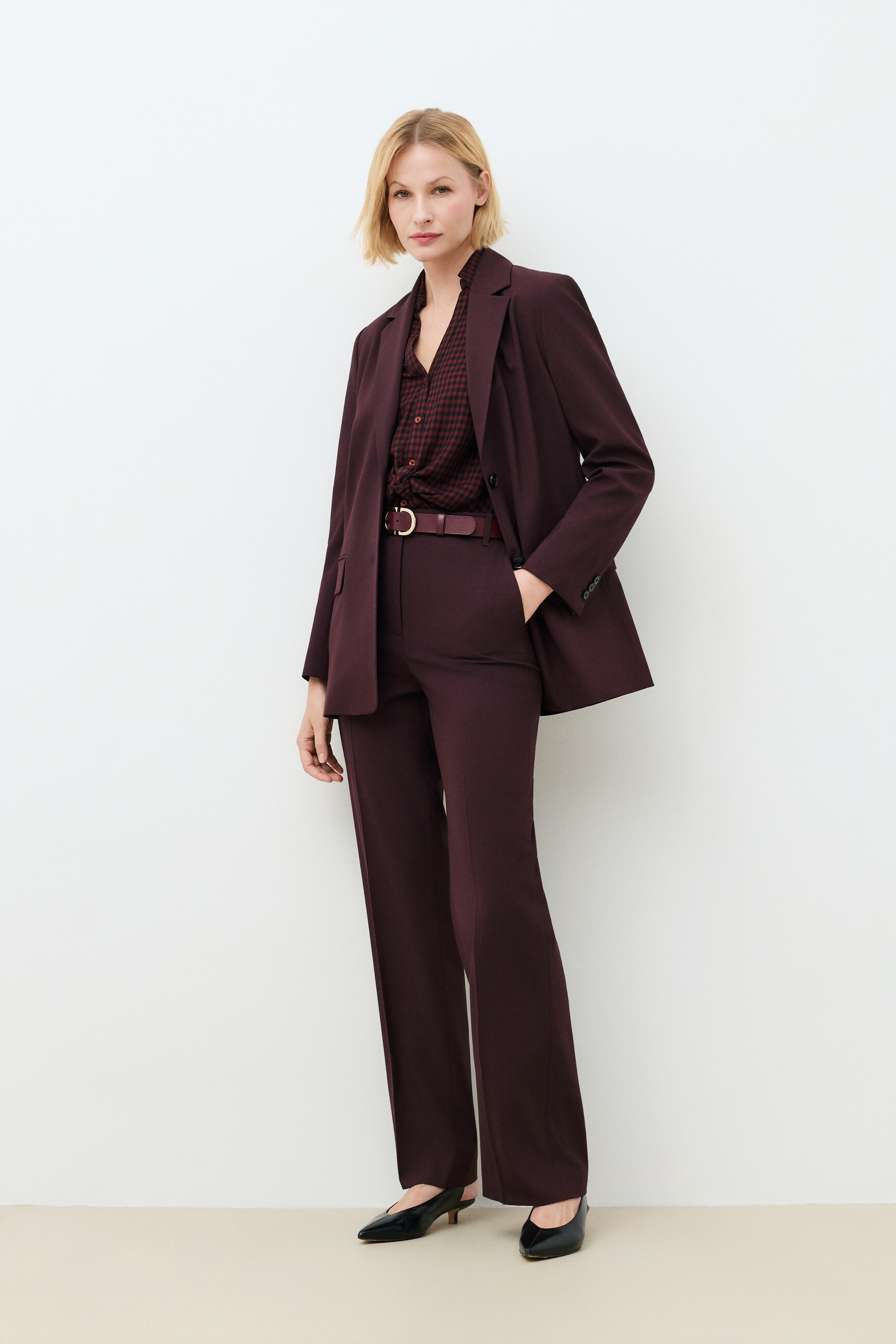 Pantalon Pvoltige prune femme
