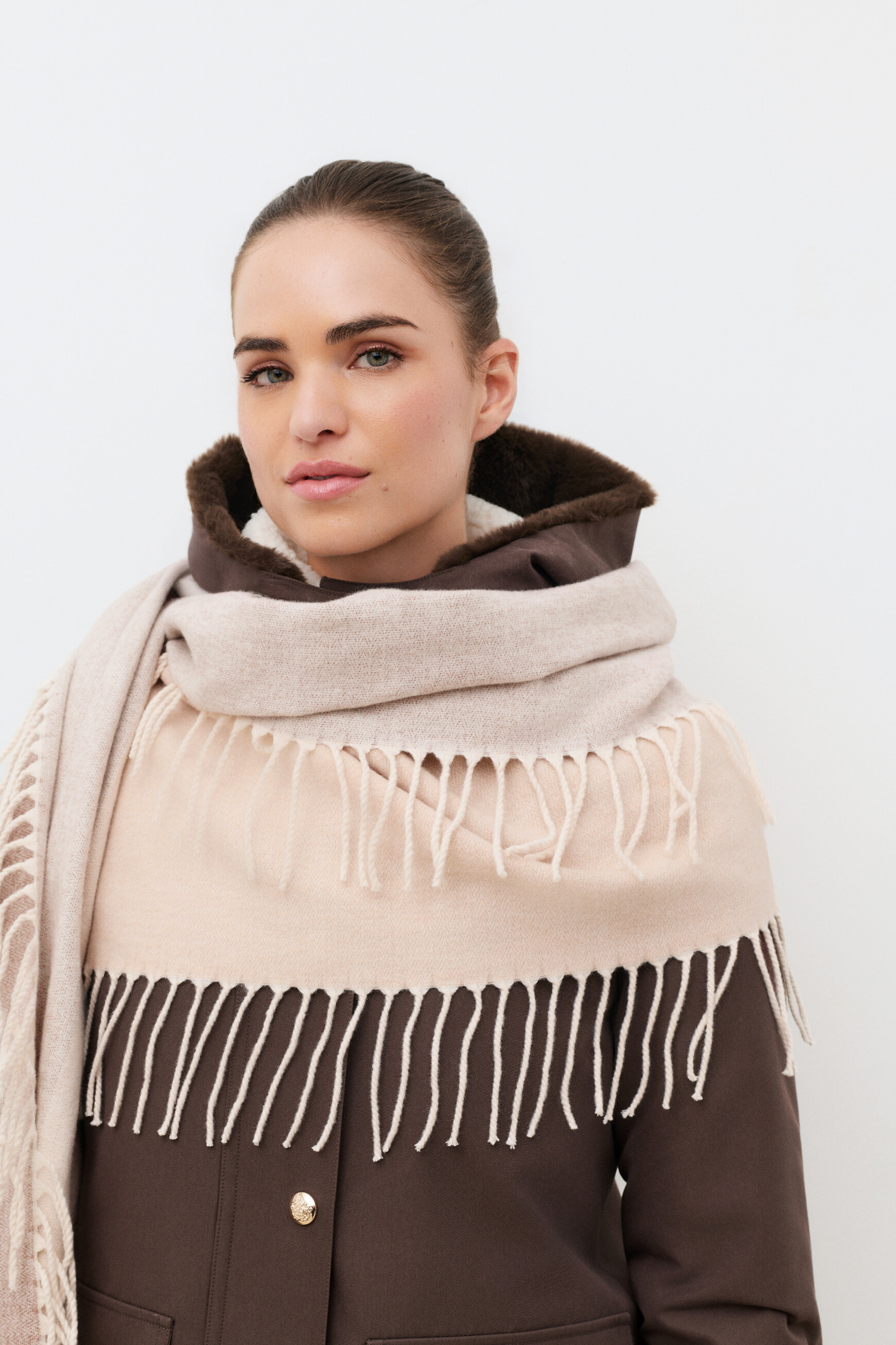 Marta scarf cream woman