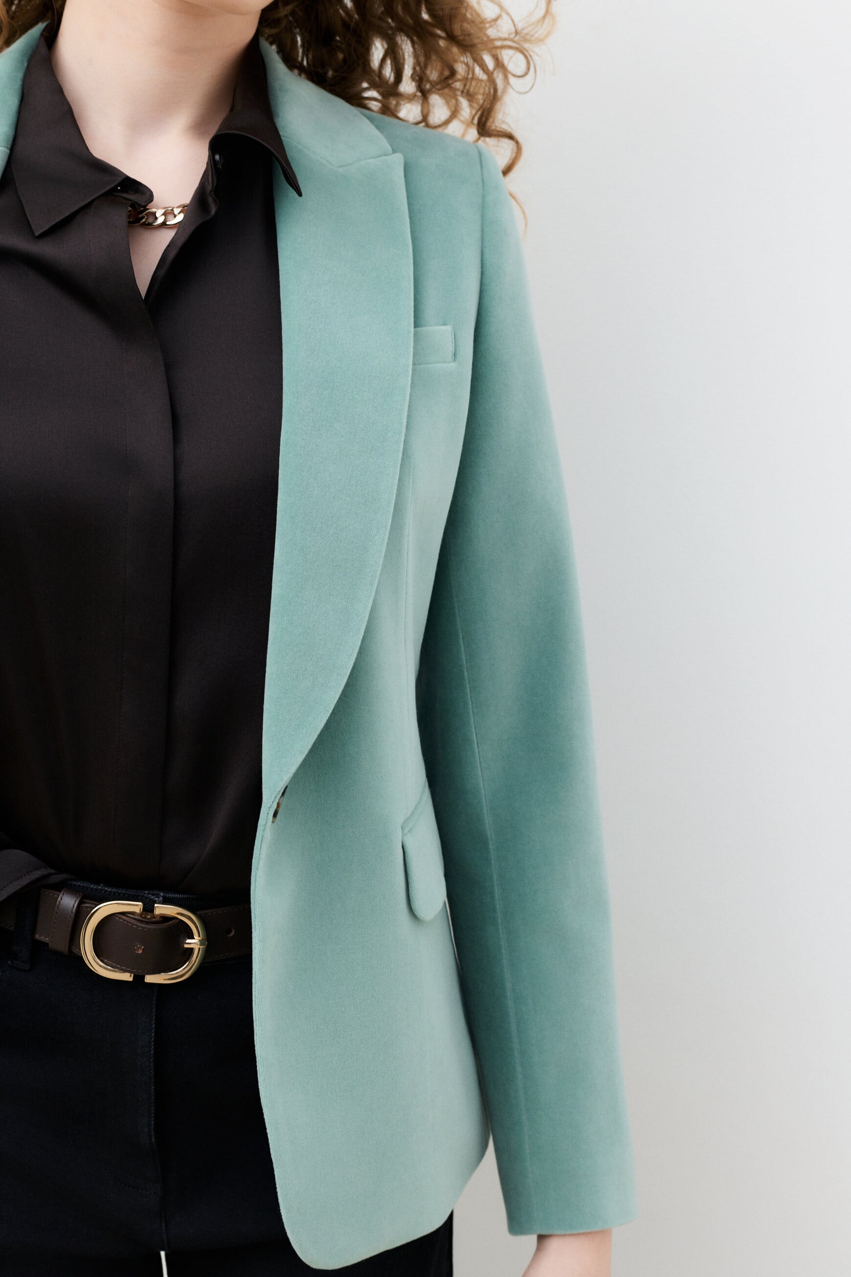 Jaqueta aurora verde pastel mulher