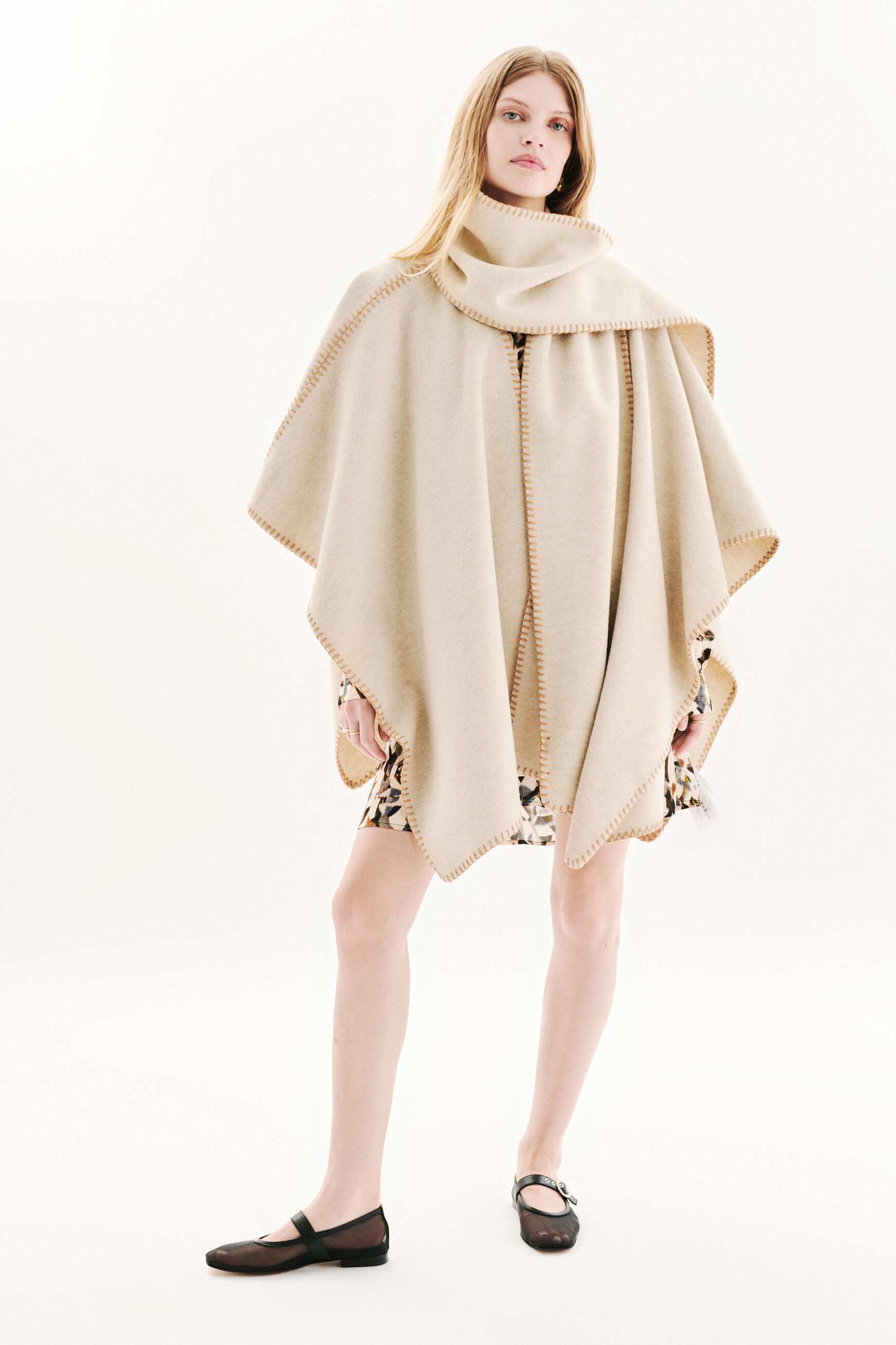 poncho hester creme femme creme vrouw