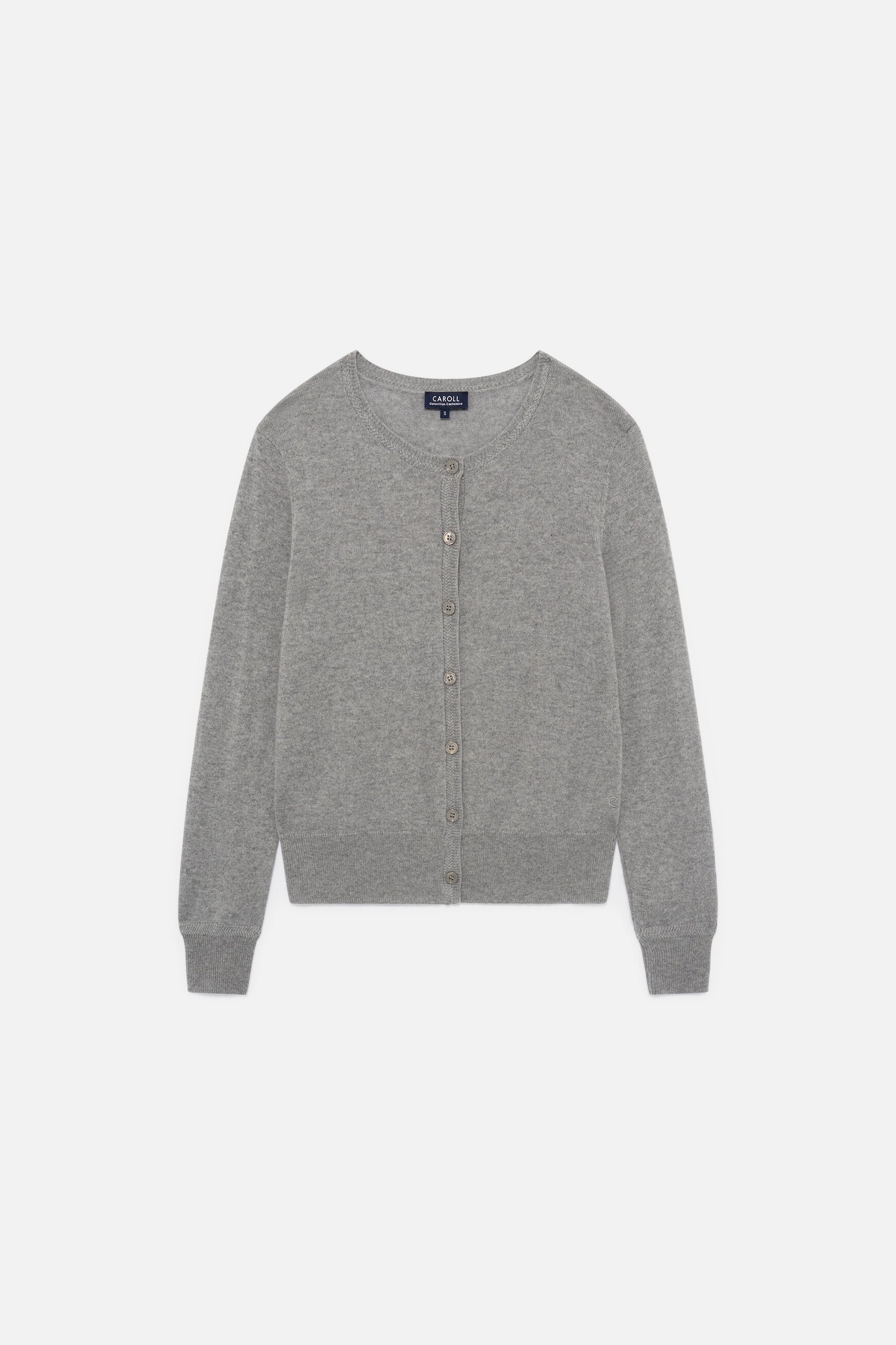 Cardigan mcaroline 100 % kaschmir grau damen