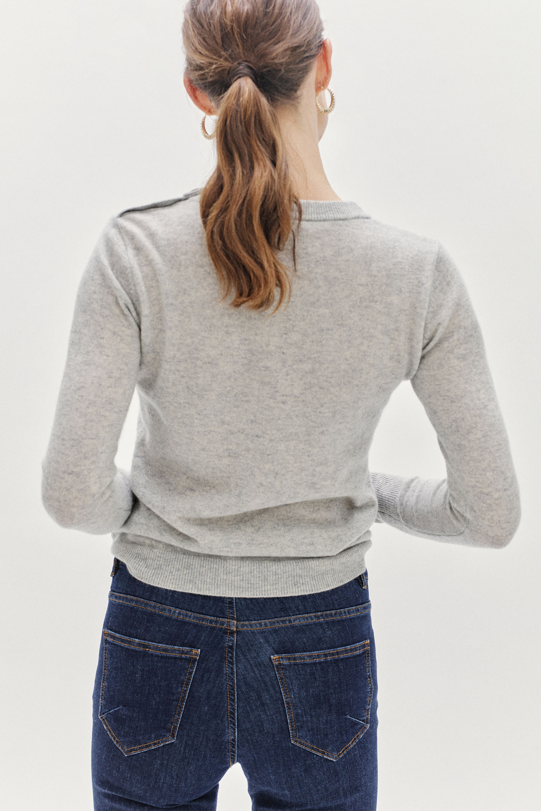 pull soizic 100 cachemire gris clair femme pull soizic 100% cachemire gris clair femme