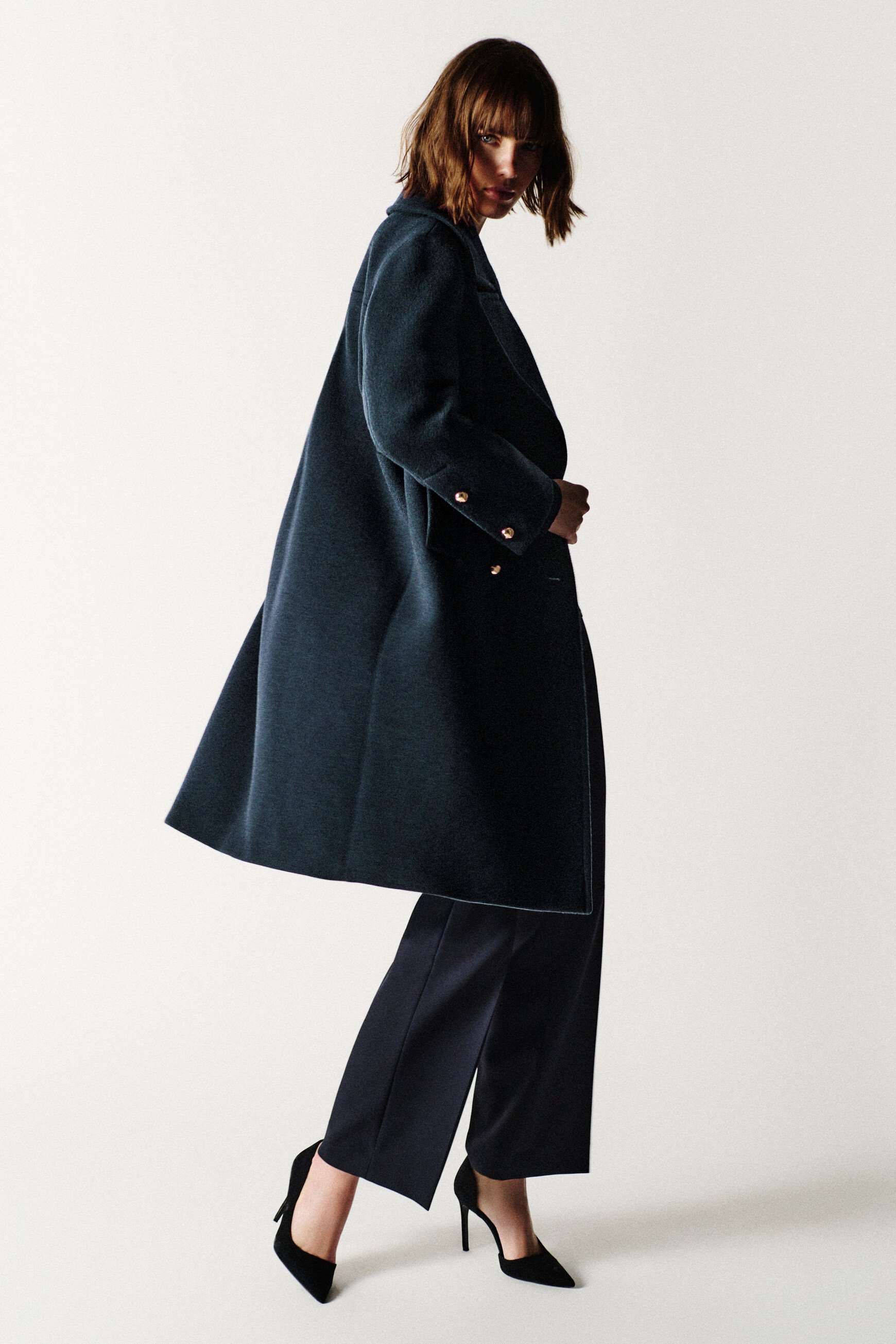 manteau gabanone bleu marine femme Manteau Gabanone bleu marine femme