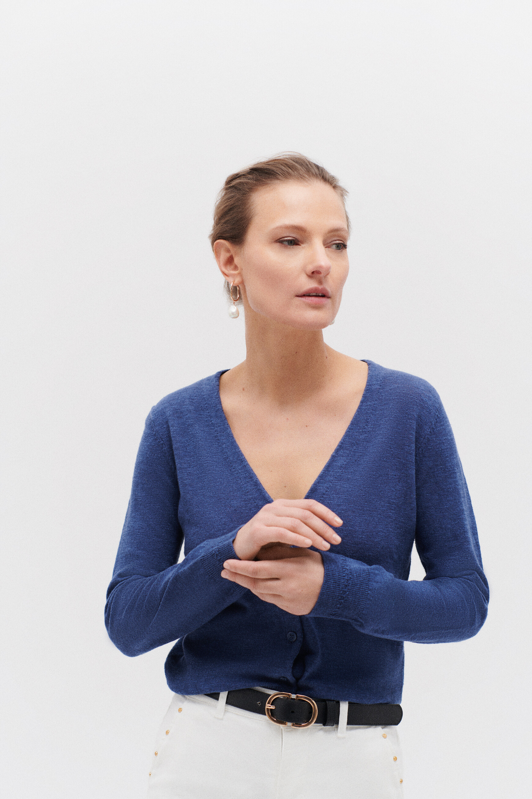 cardigan blondine bleu femme Cardigan blondine bleu femme