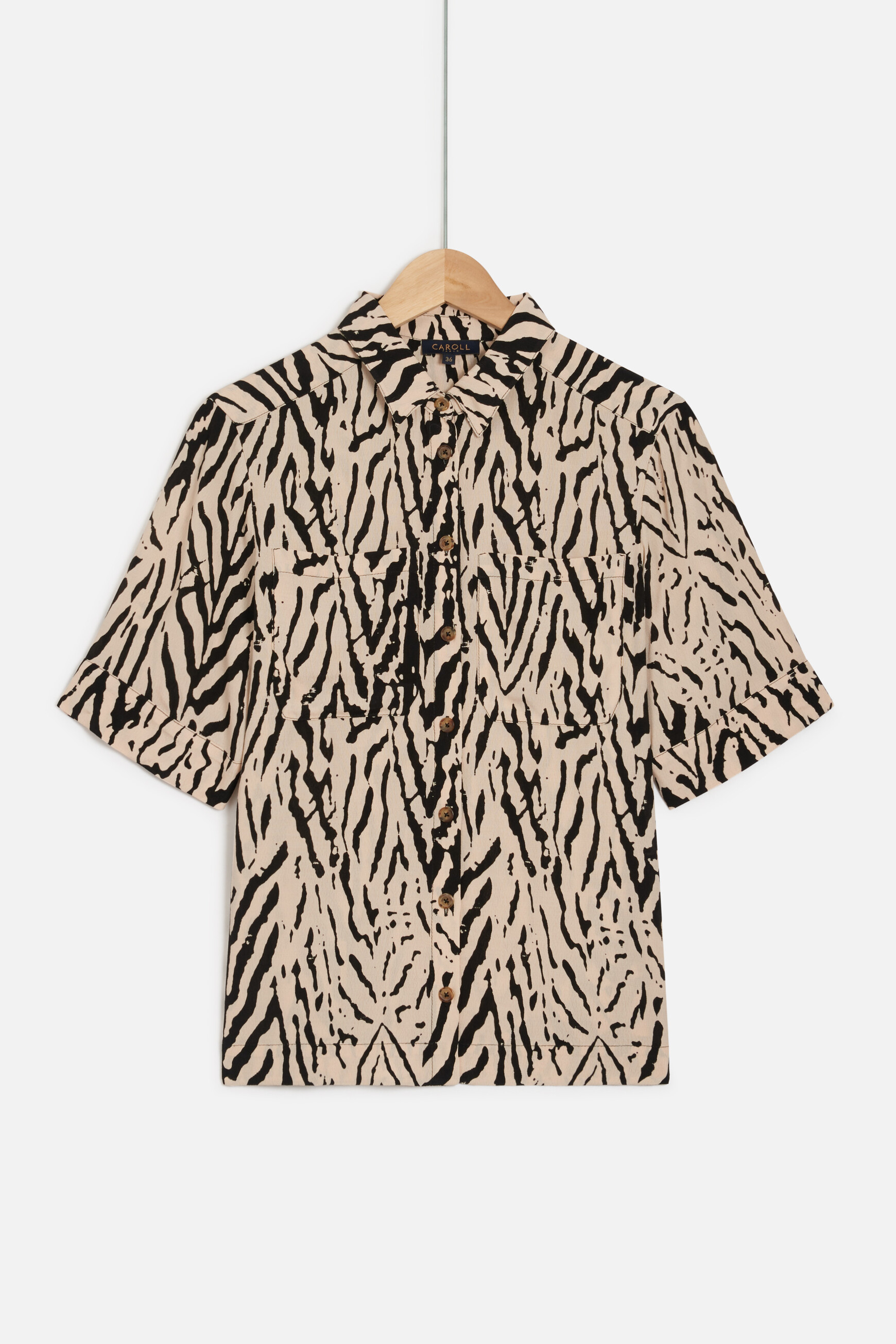 camisa zuma de cebra negro mujer Camisa Zuma de cebra negro mujer