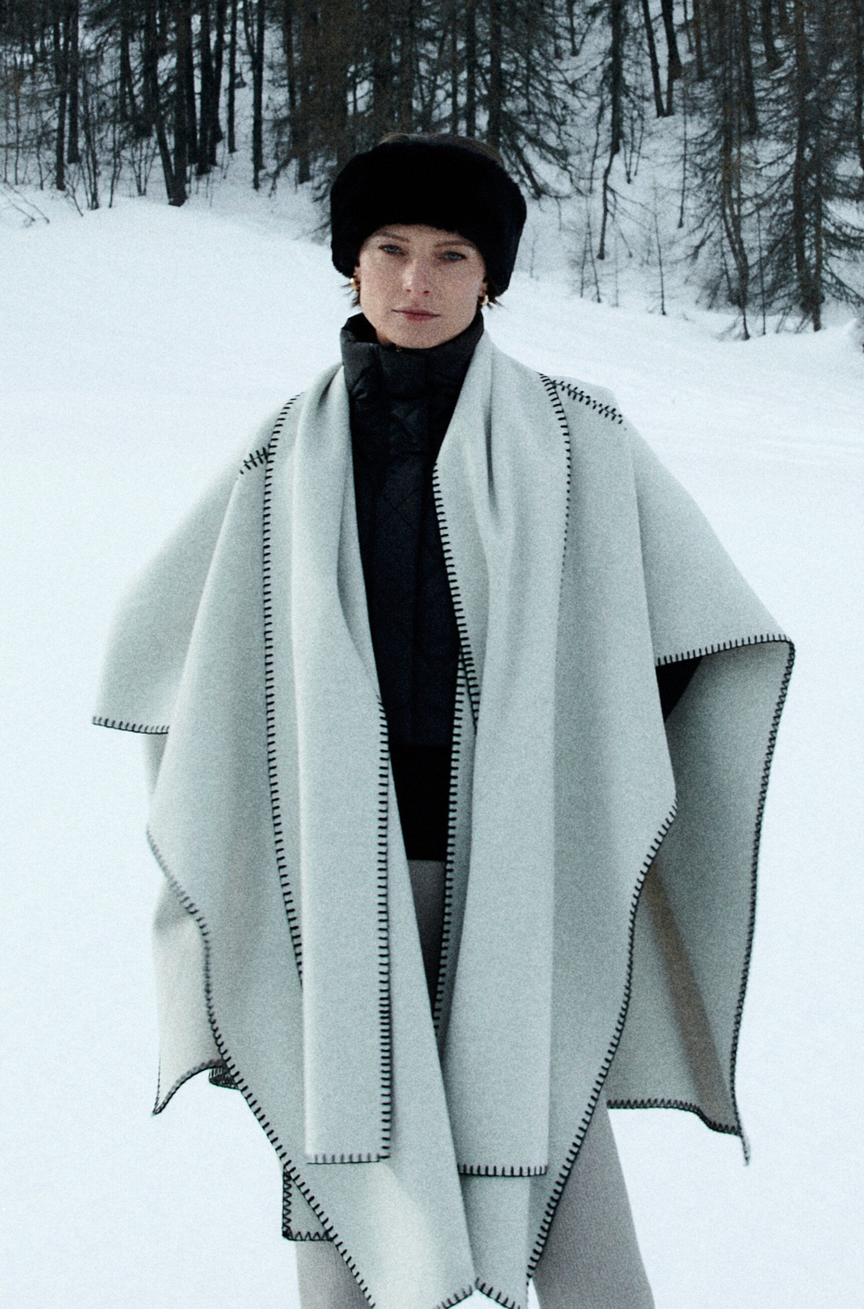 Poncho hester beige woman